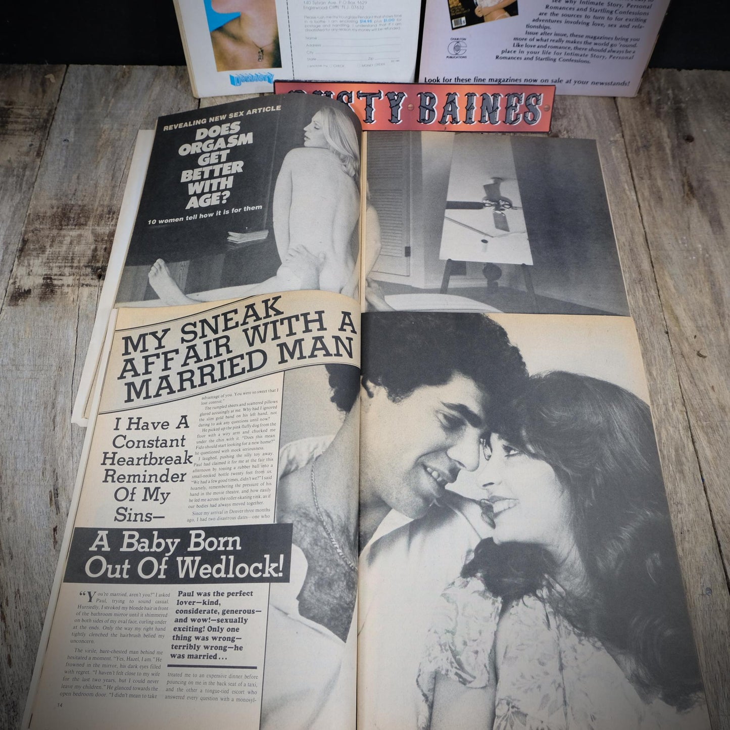 Vintage Men's Confessions, Sex Fantasy & Romance Stories, 1980s x4