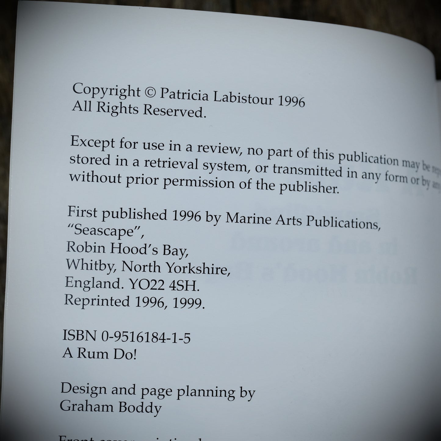 A Rum Do! Smuggling Around Robin Hood's Bay, North Yorkshire, Pauline Labistour, 1996 Softcover