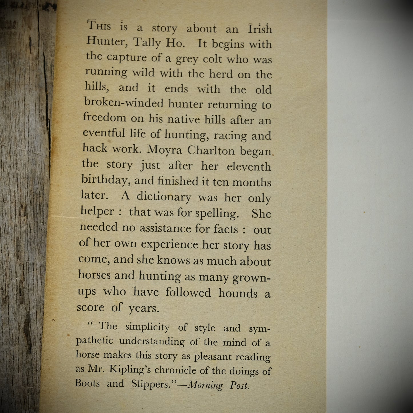Tally Ho: The Story of an Irish Hunter, Moyra Charlton, Lionel Edwards, 1948 Hardcover, For the Horse/Pony Lover