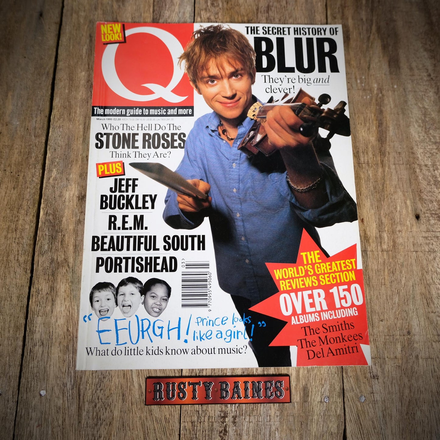 Q Magazine March 1995, Blur, Stone Roses, Hank Williams, Photographer Ian Dickson, The Quarrymen, The Go-Go's