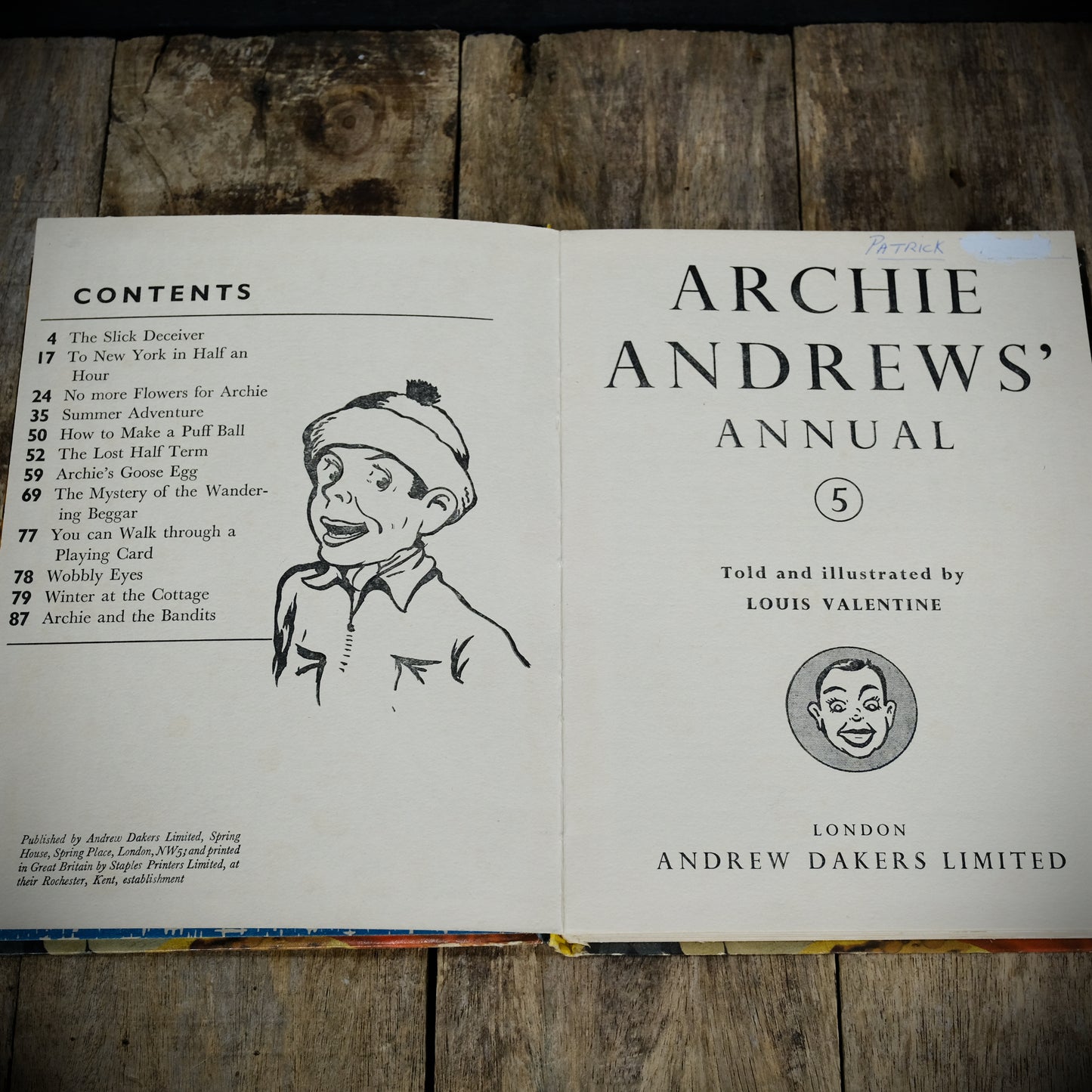 Archie Andrews Annual No.5, 1950's Vintage Children's Hardcover