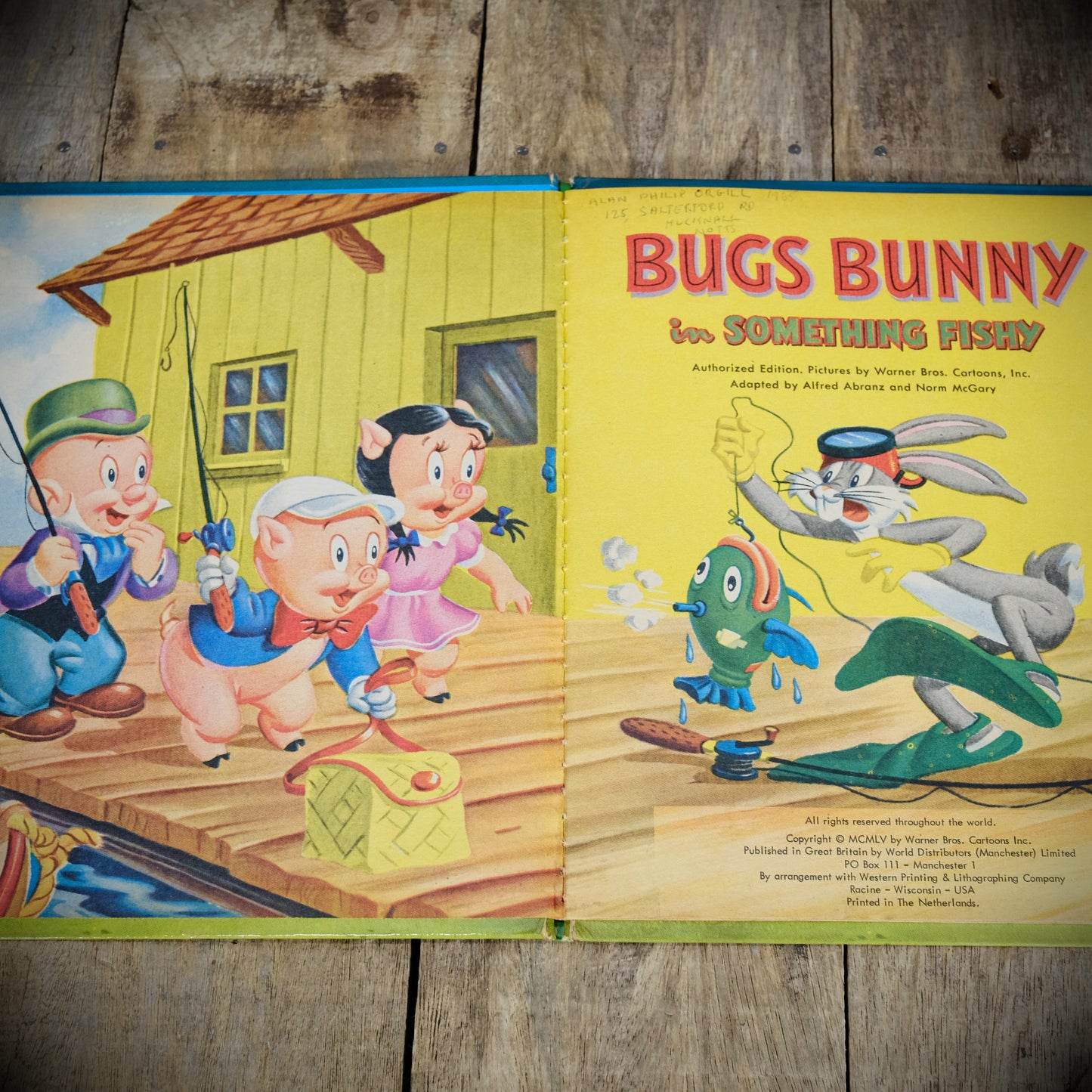 Bugs Bunny in Something Fishy, 1965/Vintage Hardcover Warner Bros Book