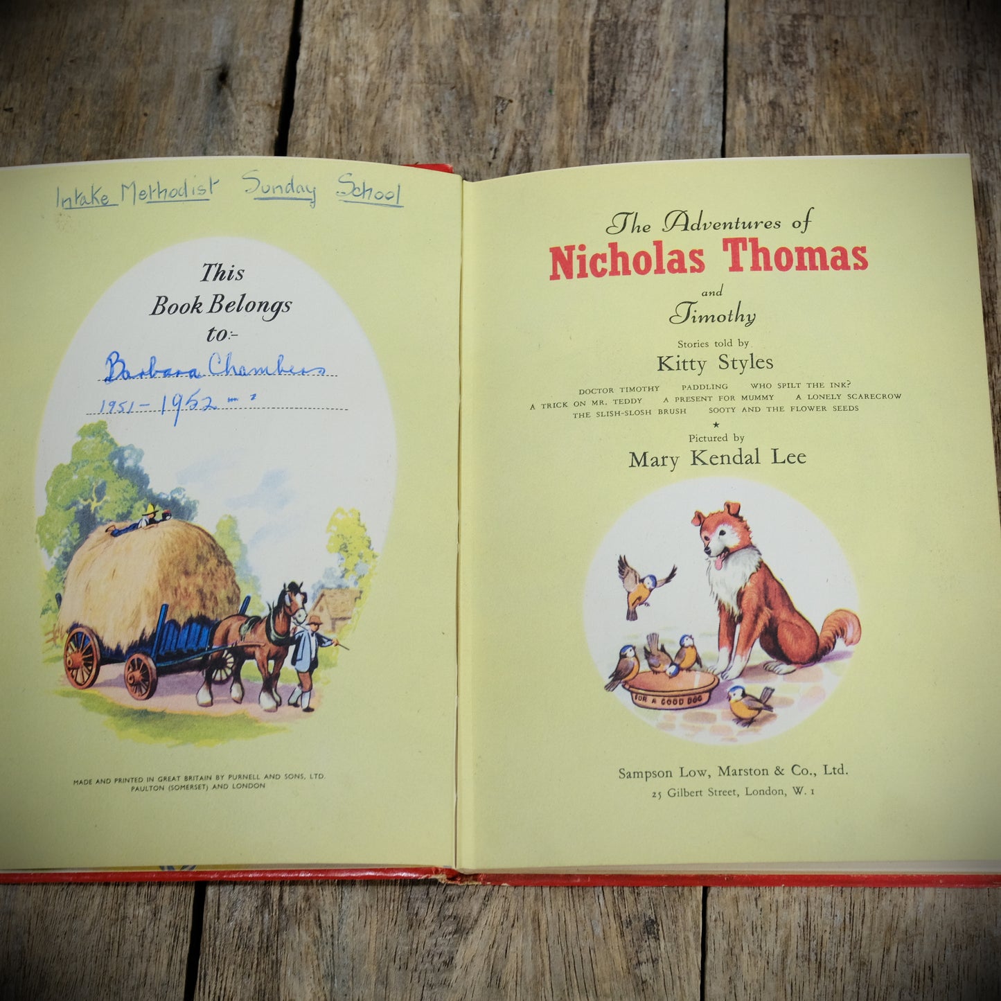 Nicholas Thomas and Timothy, Kitty Styles, Mary Kendal Lee, Undated Vintage Children's Hardcover