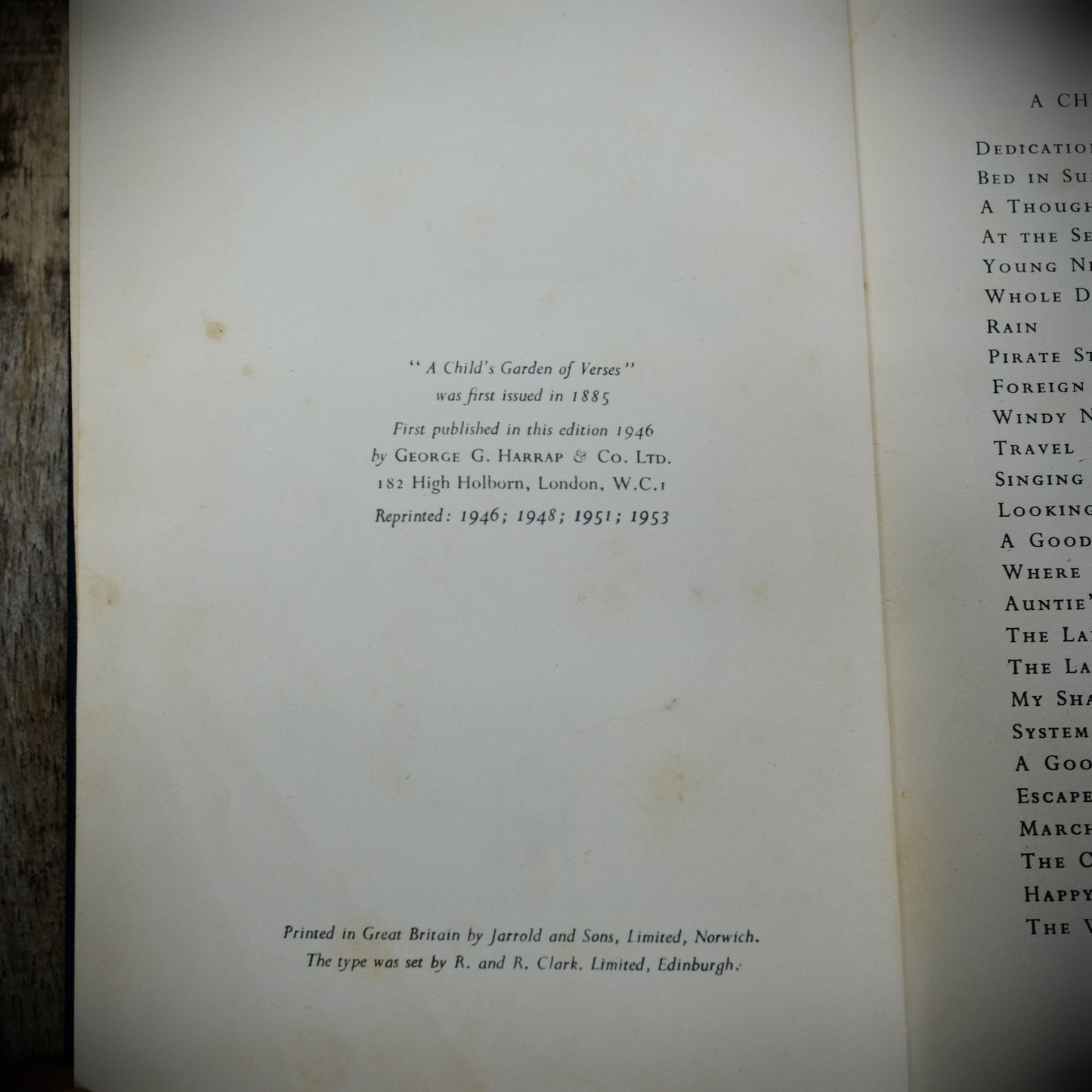 A Child's Garden of Versus, Robert Louis Stevenson, 1953 Illustrated Hardcover