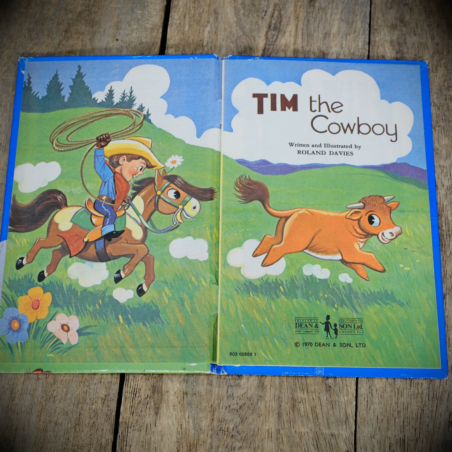 Tim the Cowboy, Roland Davies, Vintage 1970 Children's Hardcover Book