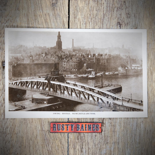 Postcard, Newcastle Swing Bridge, Industrial History, Real Photo