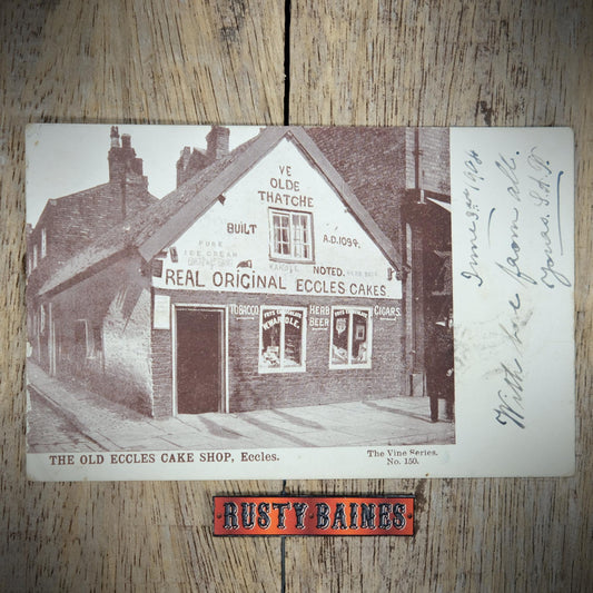 Postcard, Old Eccles Cake Shop Bakery 1904, Printed