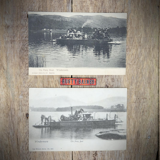 Postcards, Lake Windermere Steam Ferry Boat, Early 1900s, Printed