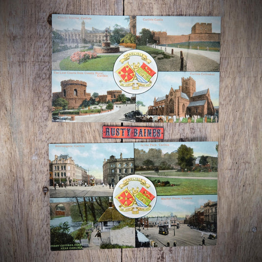 Postcards, Carlisle Multi-View Crest Coat of Arms, Printed