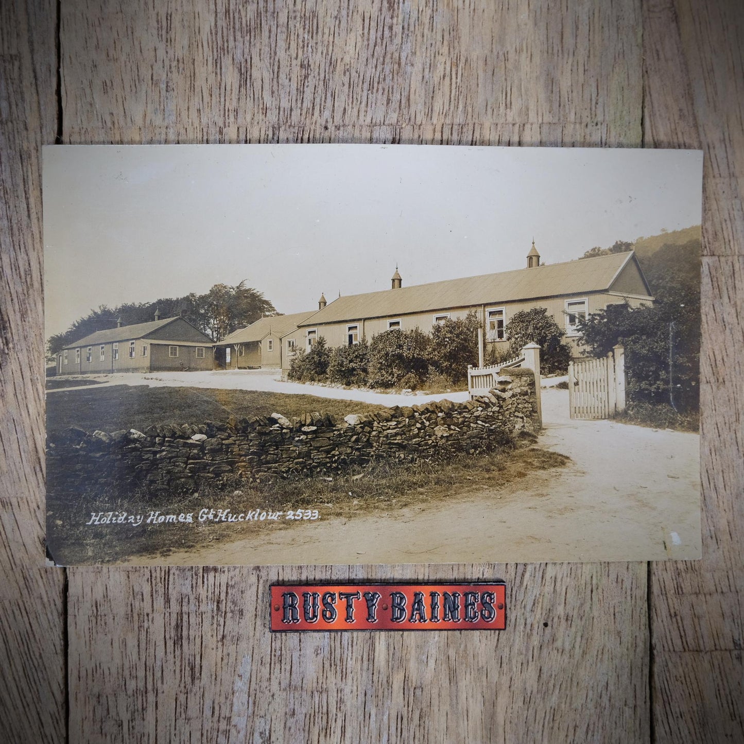 Postcard, Great Hucklow Holiday Homes Chalets, Derbyshire Real Photo