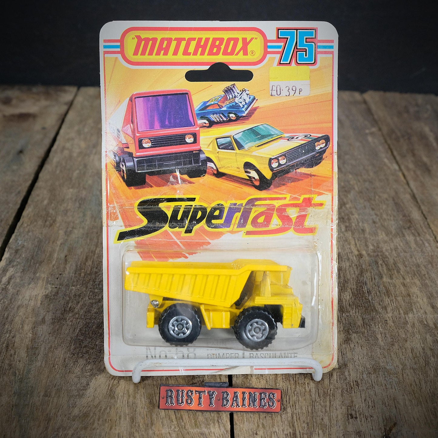 Matchbox No.58 Faun Dumper Truck, Yellow, Opened Blister Card