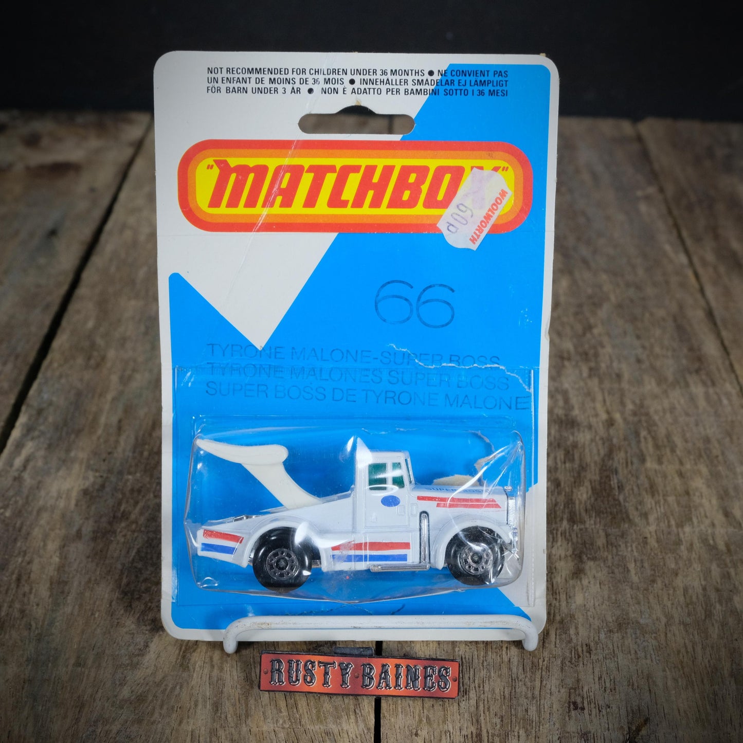 Matchbox No.66 Tyrone Malone Super Boss Drag Truck, Opened Blister Card