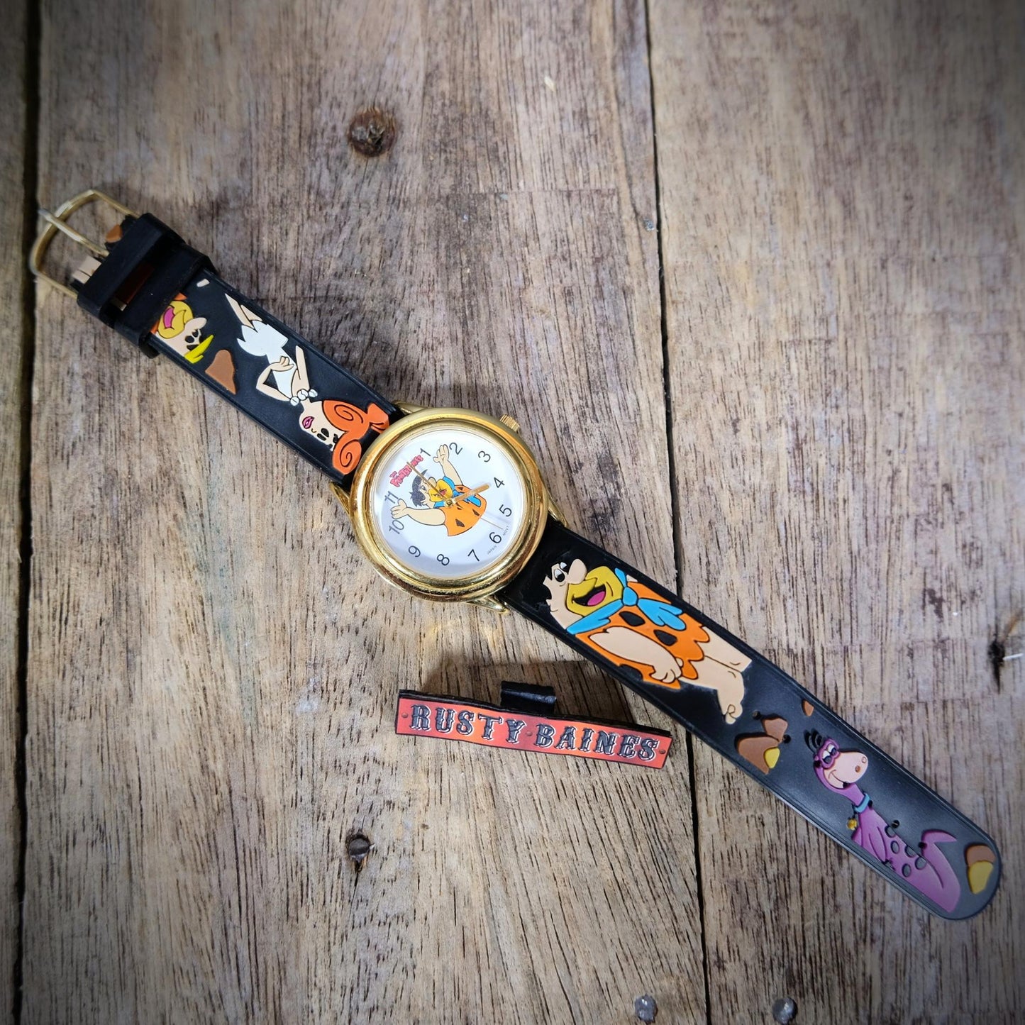 A 1990's Waltham Flintstones Watch in Original Tin