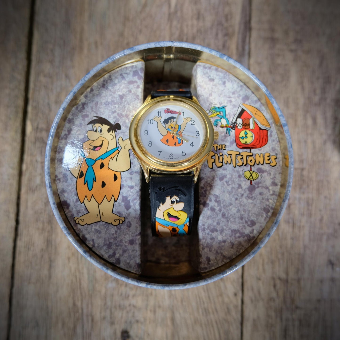 A 1990's Waltham Flintstones Watch in Original Tin