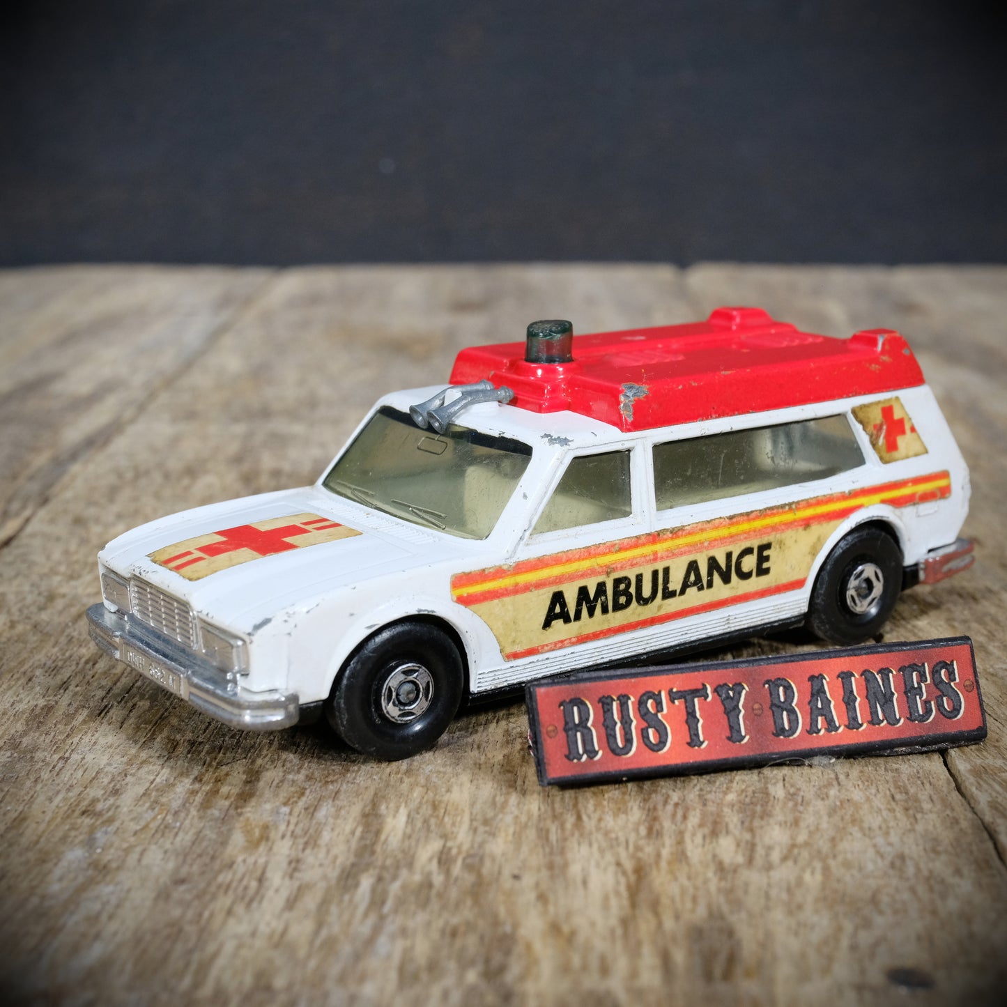 Used Vintage Matchbox Super Kings K-49 Ambulance, White/Red