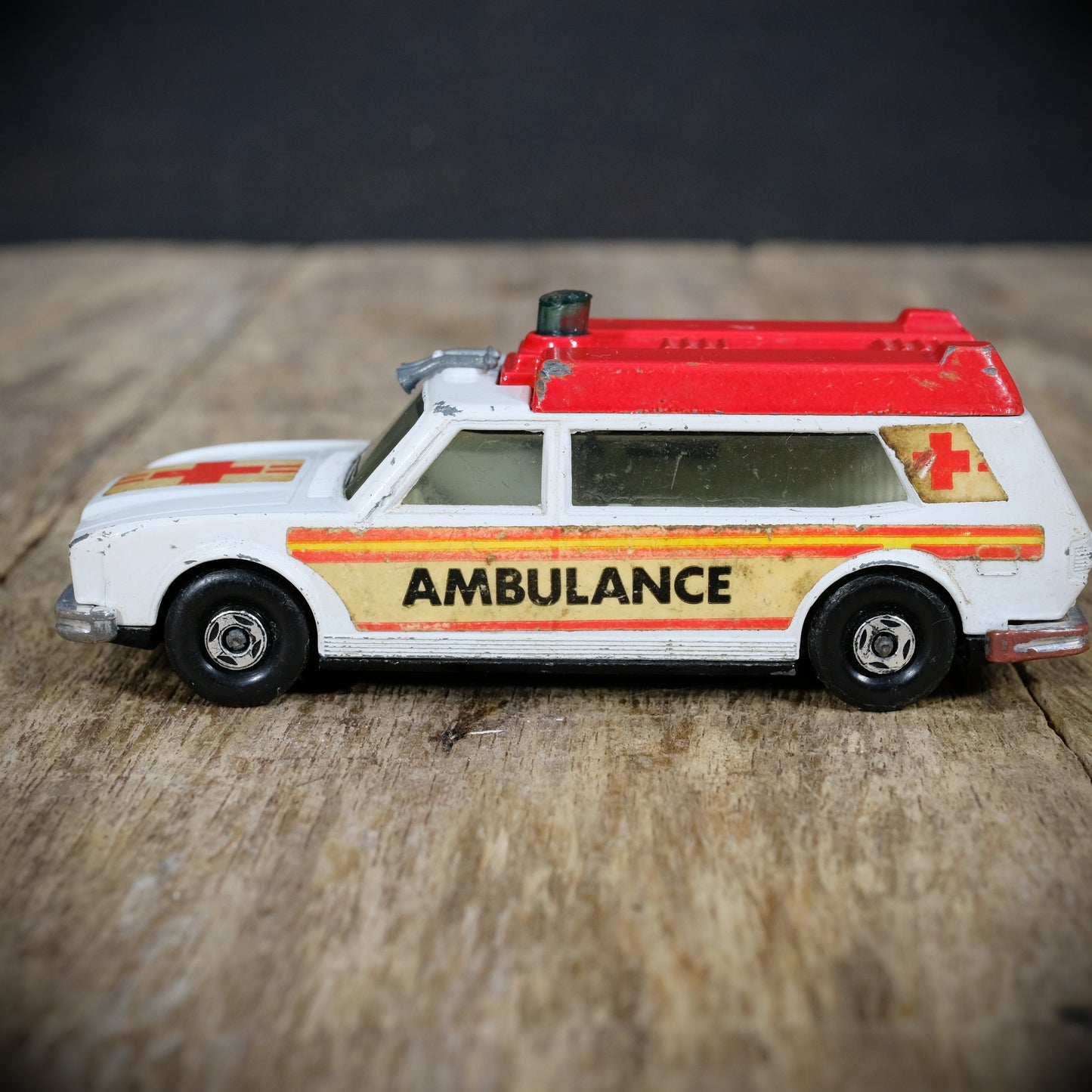 Used Vintage Matchbox Super Kings K-49 Ambulance, White/Red