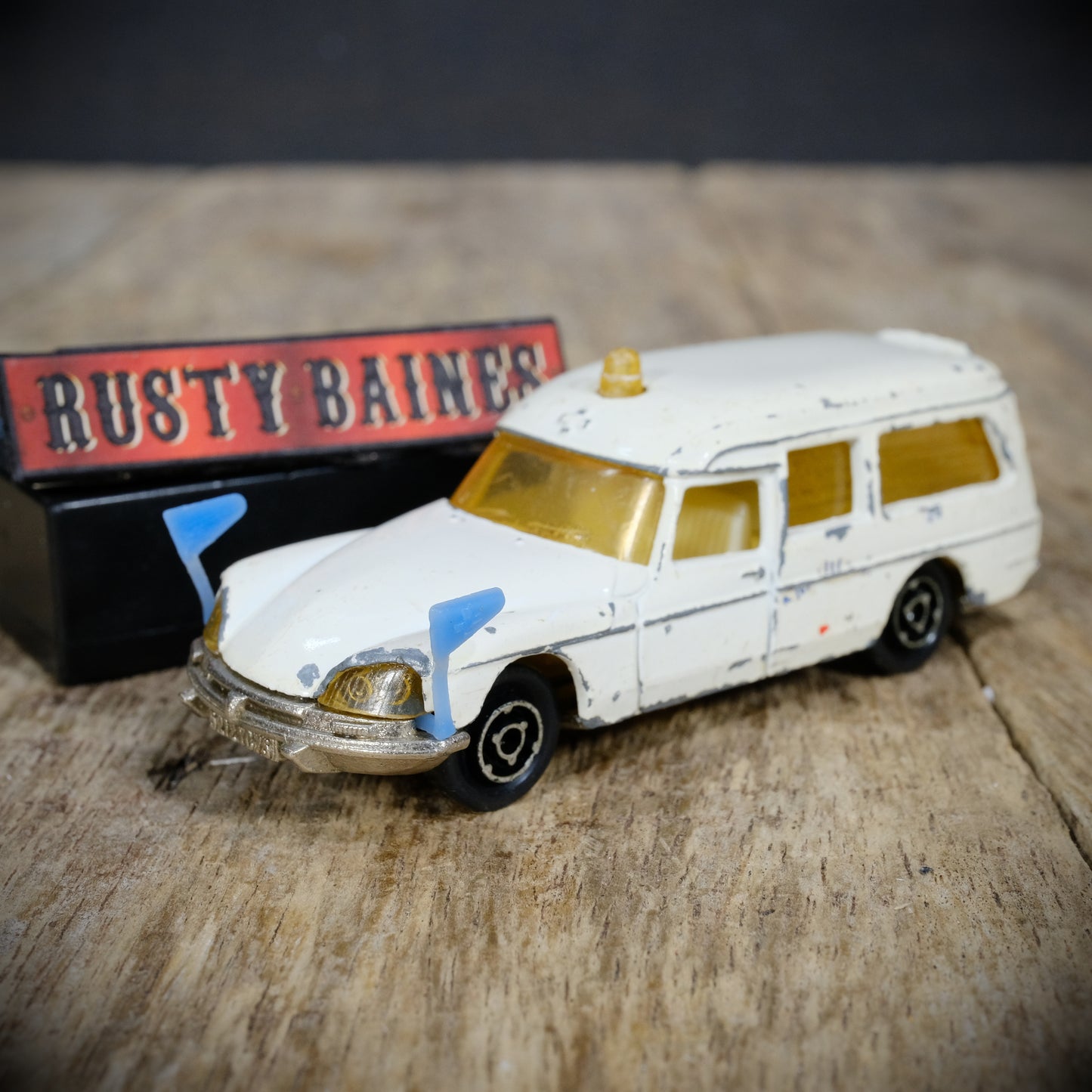 Used Vintage Majorette Citroen DS21 Ambulance, Off-White