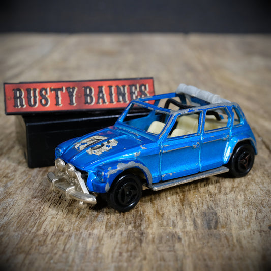 Used Vintage Majorette Citroen Dyane, Rally Car, Blue, Playworn