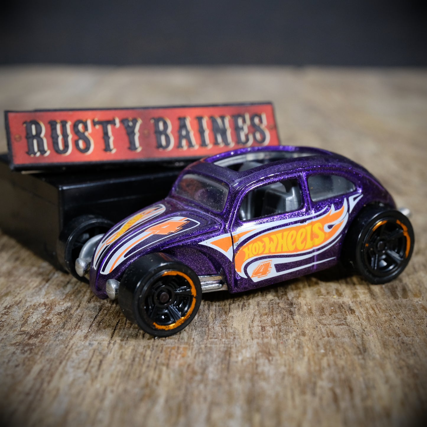 Used Hot Wheels Custom VW Volkswagen Beetle Hot Rod, Metallic Purple