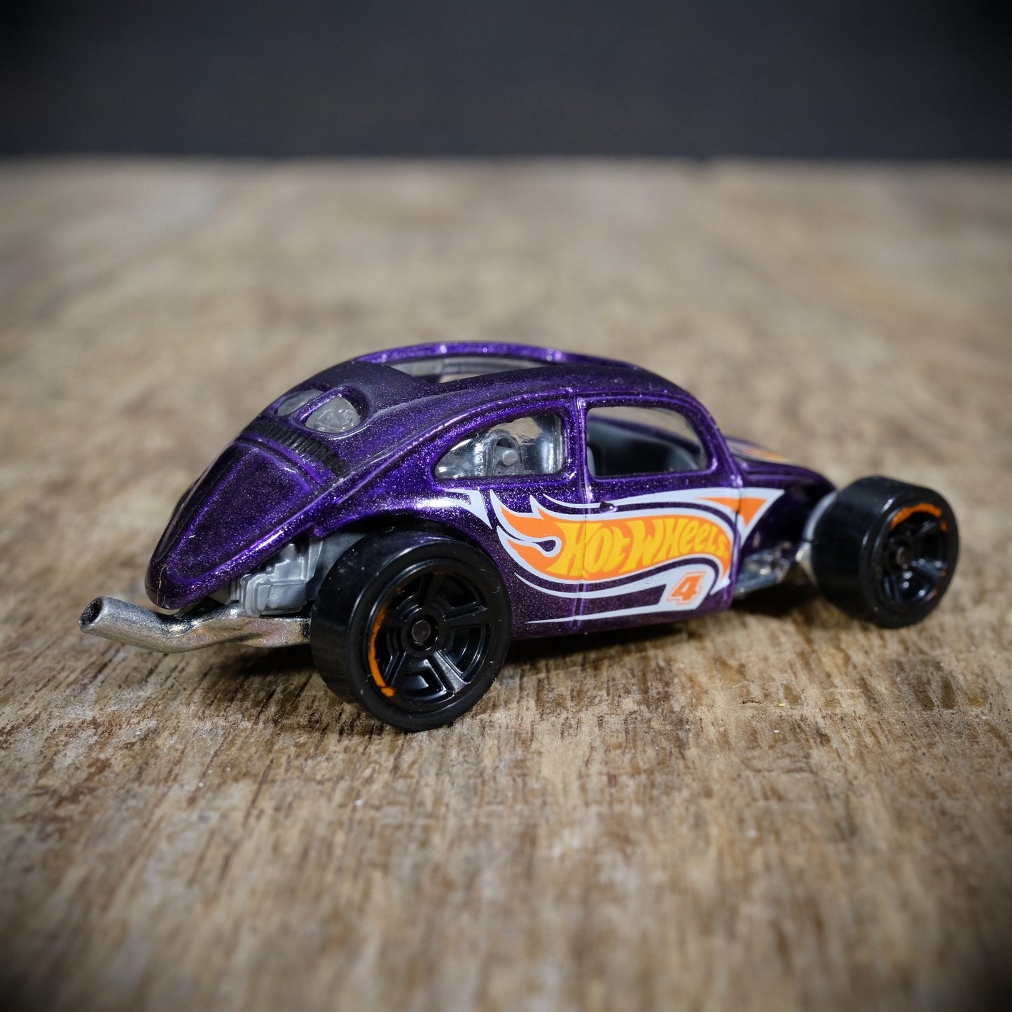 Used Hot Wheels Custom VW Volkswagen Beetle Hot Rod, Metallic Purple