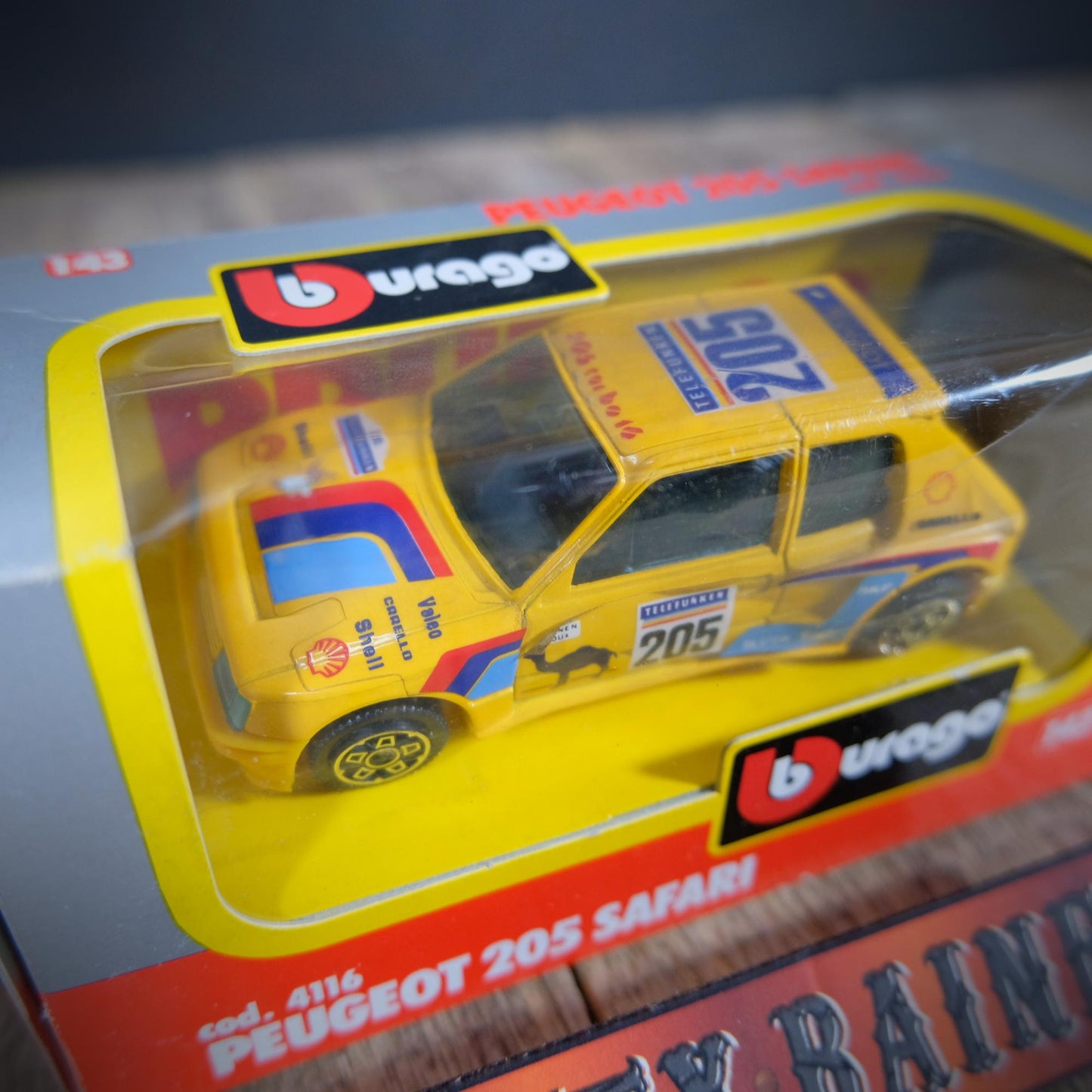 Bburago Peugeot 205 Safari Rally Car, 1/43 Scale, Boxed