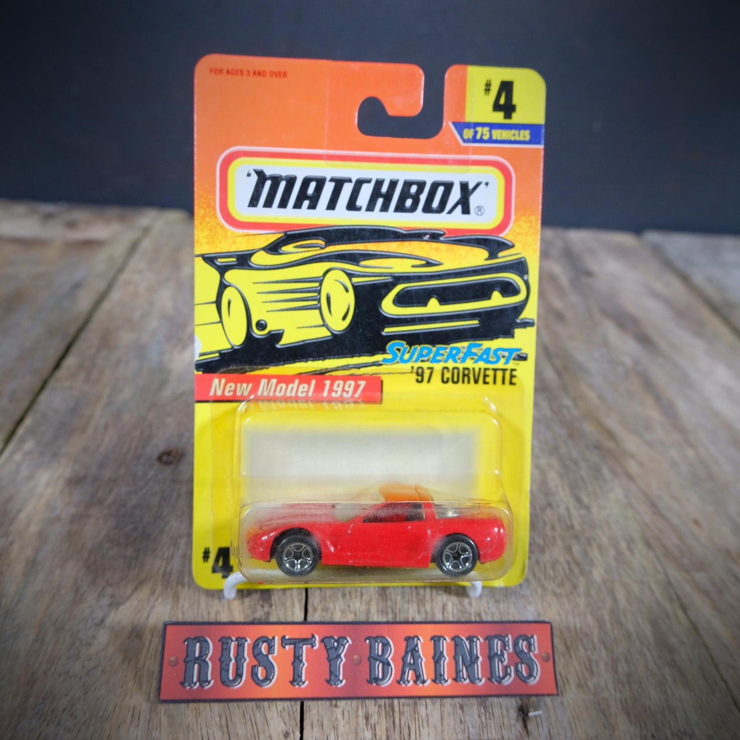 Matchbox '97 Chevy Corvette, Red, Carded, 1996/97