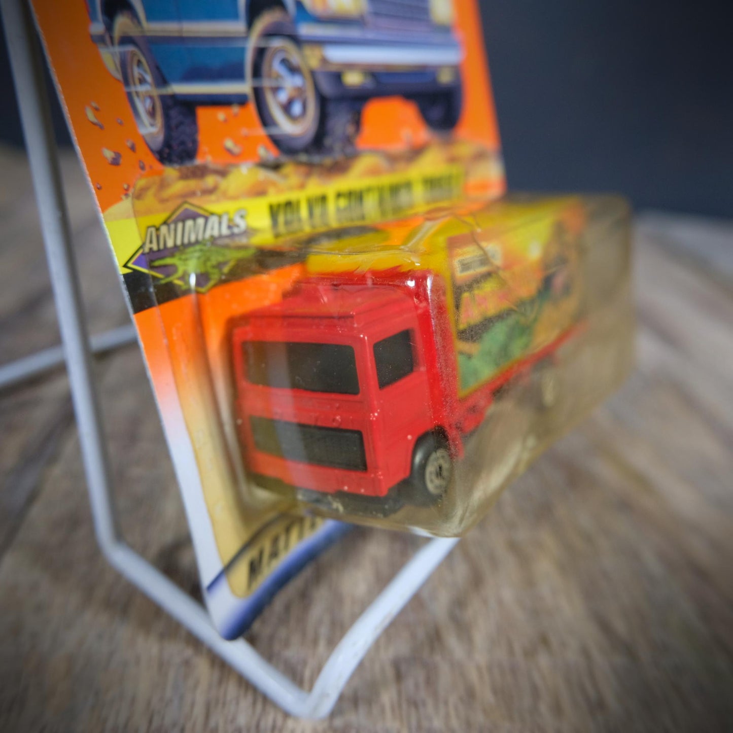 Matchbox Volvo Container Truck, Animals/Dinosaur Livery, Carded, 1997