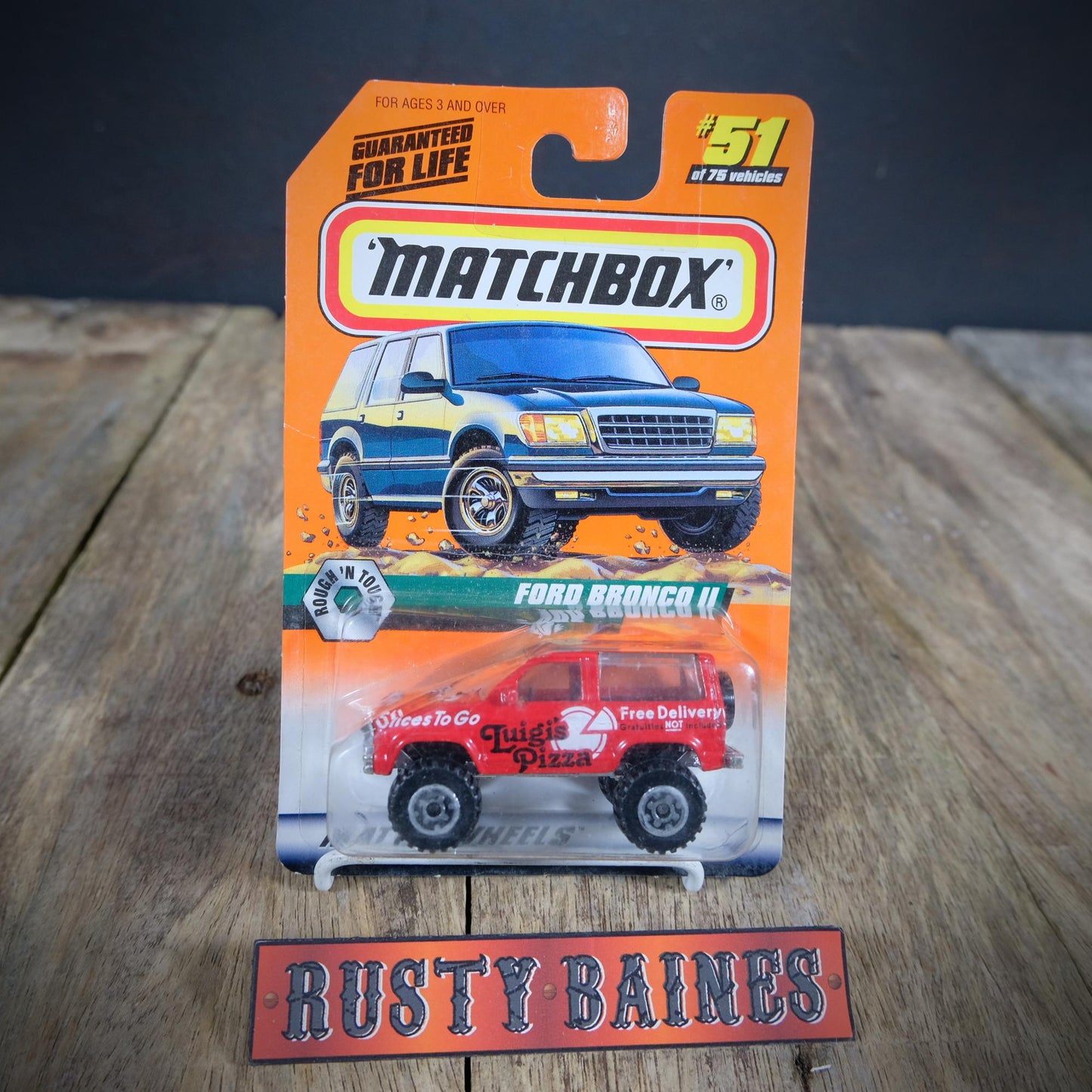 Matchbox Ford Bronco II, Luigi's Pizza, Carded, 1997