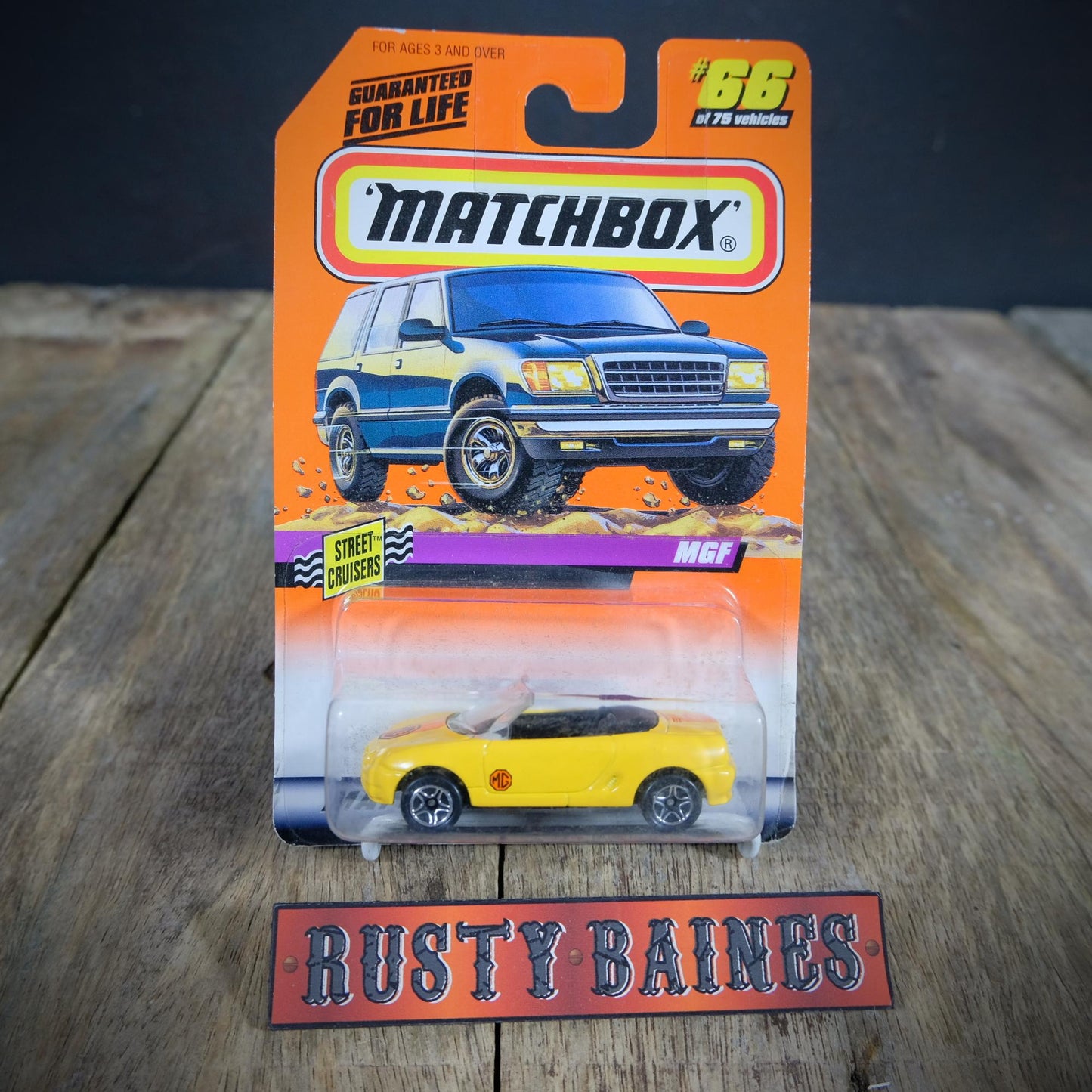 Matchbox MG MGF, Yellow Carded, 1997