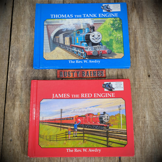 James the Red Engine & Thomas the Tank Engine, Book Club Edition Hardcovers, 1994, The Rev W. Awdry
