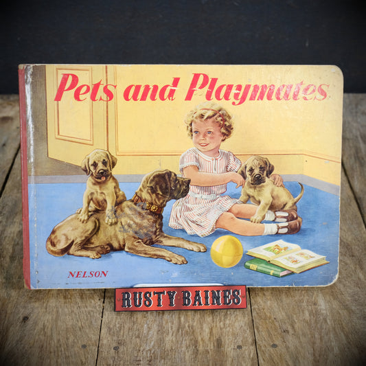 Vintage Children's Board Book, Pets and Playmates, Beautiful Illustrations, Hercules/Thomas Nelson