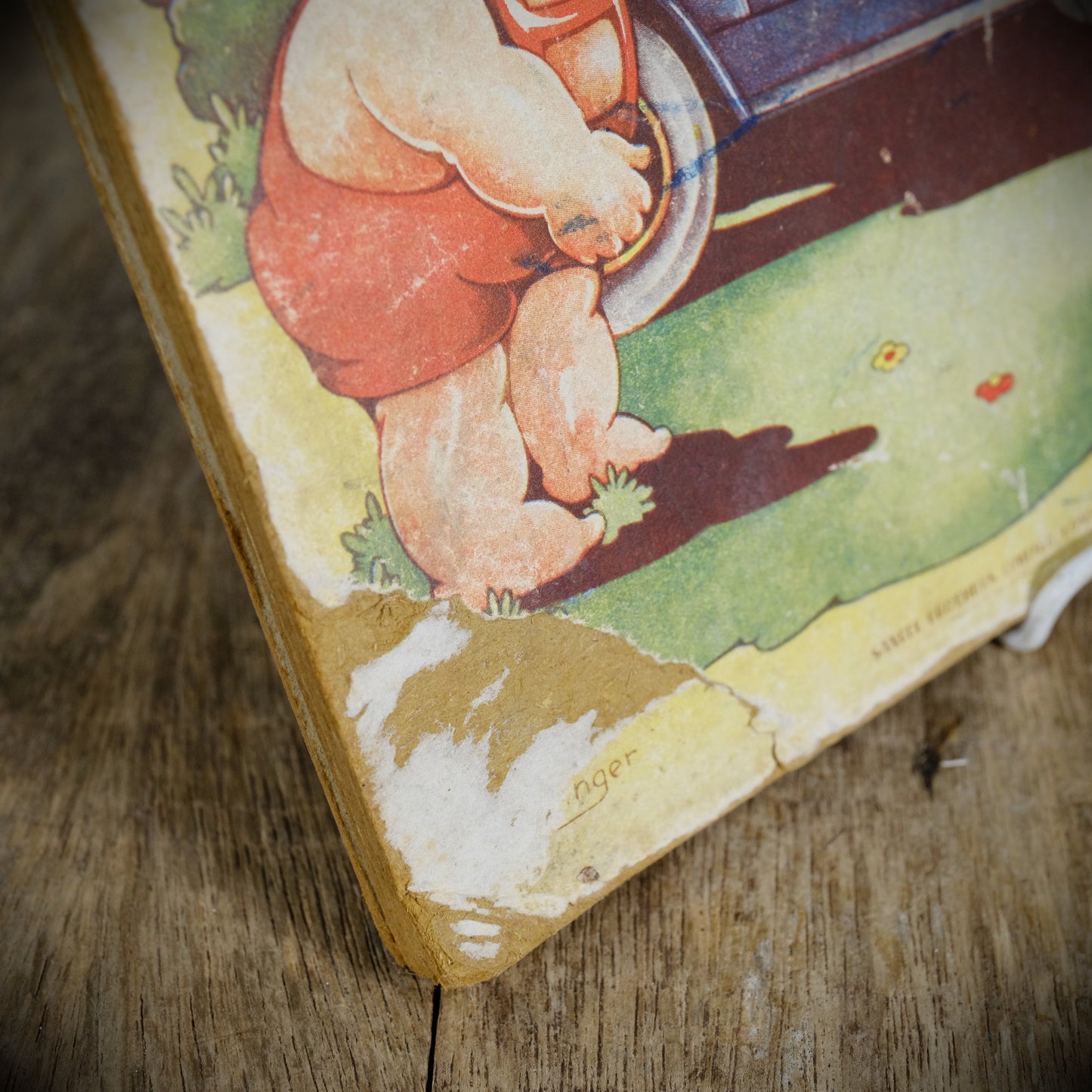 Tufty Gets a Motor Car, Truus Vinger Illustrated, Undated Vintage Children's Hardcover Board Book