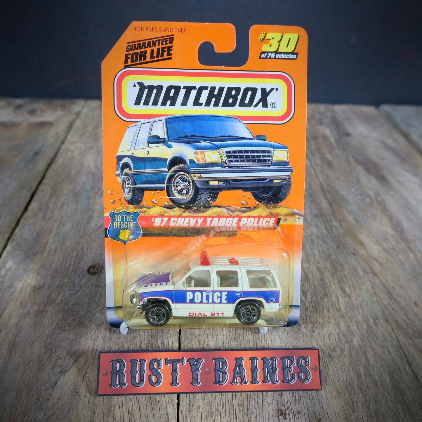 Matchbox '97 Chevy Tahoe Police Car SUV, Carded, 1997