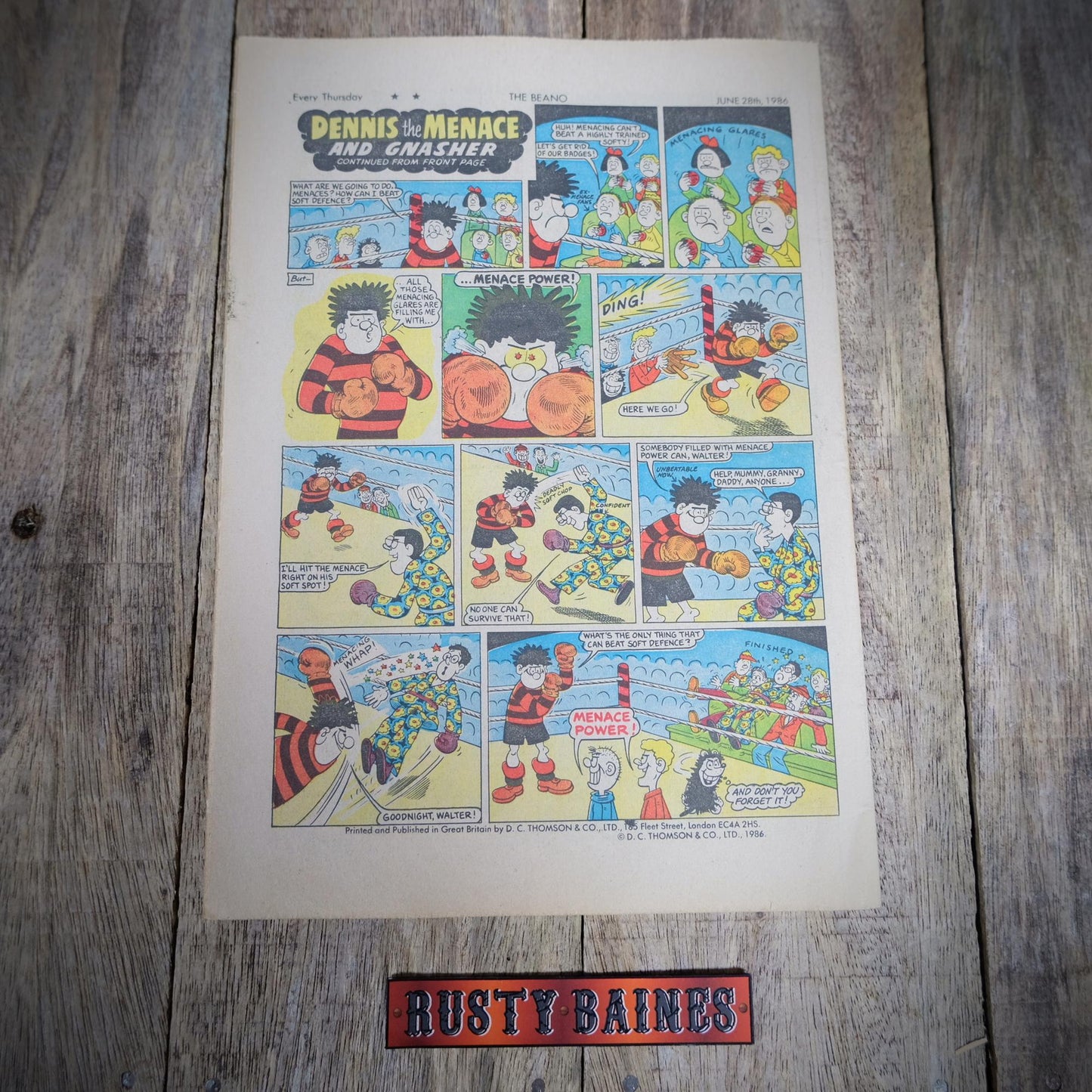 British Comic, The Beano #2293 June 28th 1986