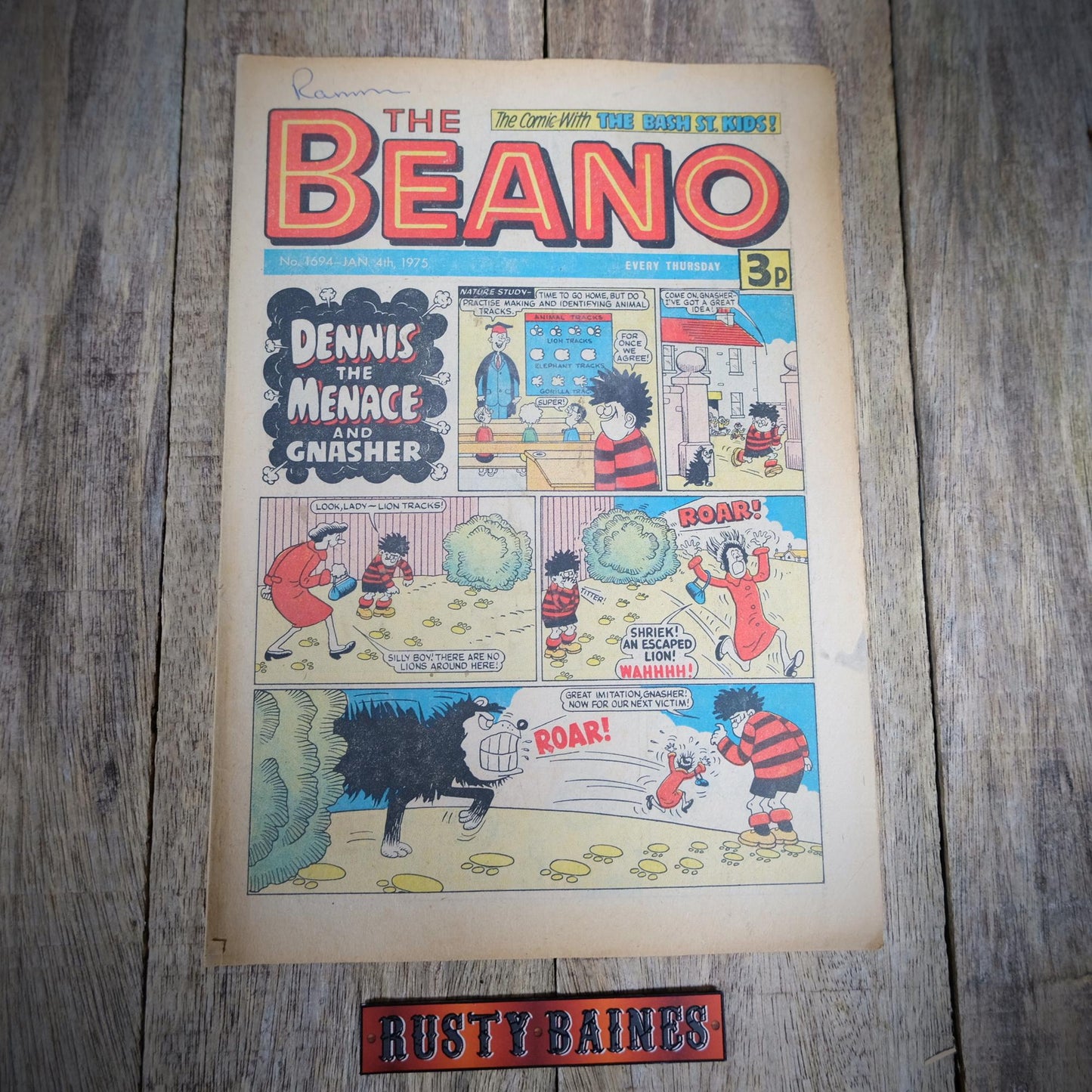 British Comic, The Beano #1694 January 4th 1975