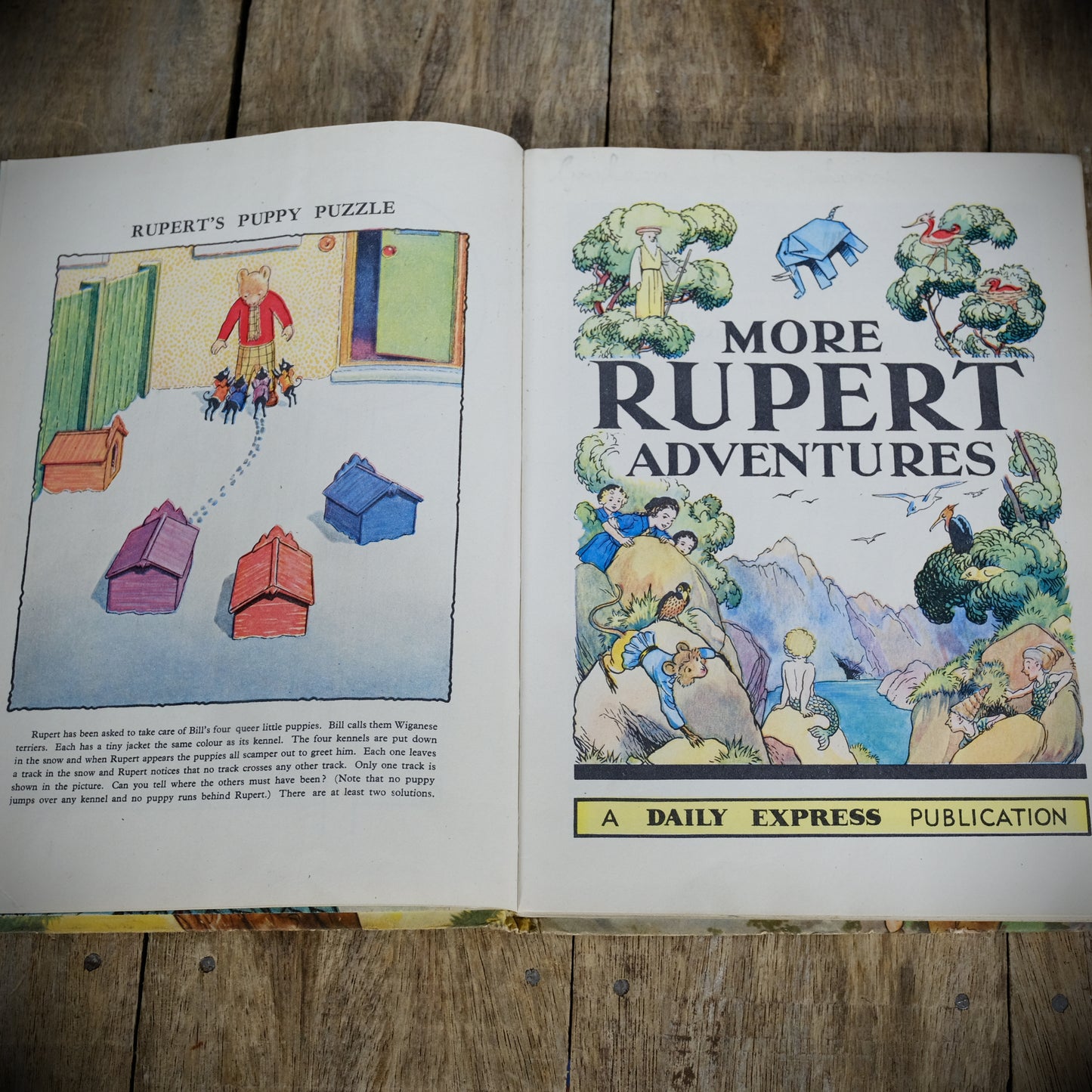 Vintage Daily Express More Rupert Adventures 1952, Bear, Hardcover Annual
