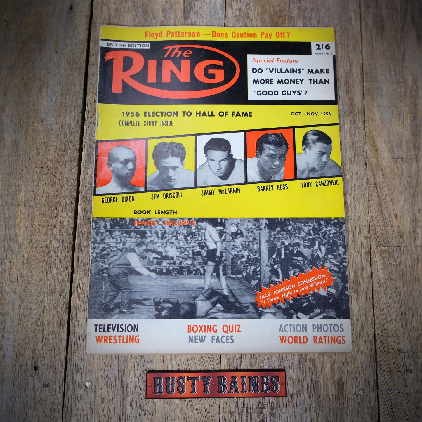 Vintage Boxing Magazine, The Ring October/November 1956, Jack Johnson