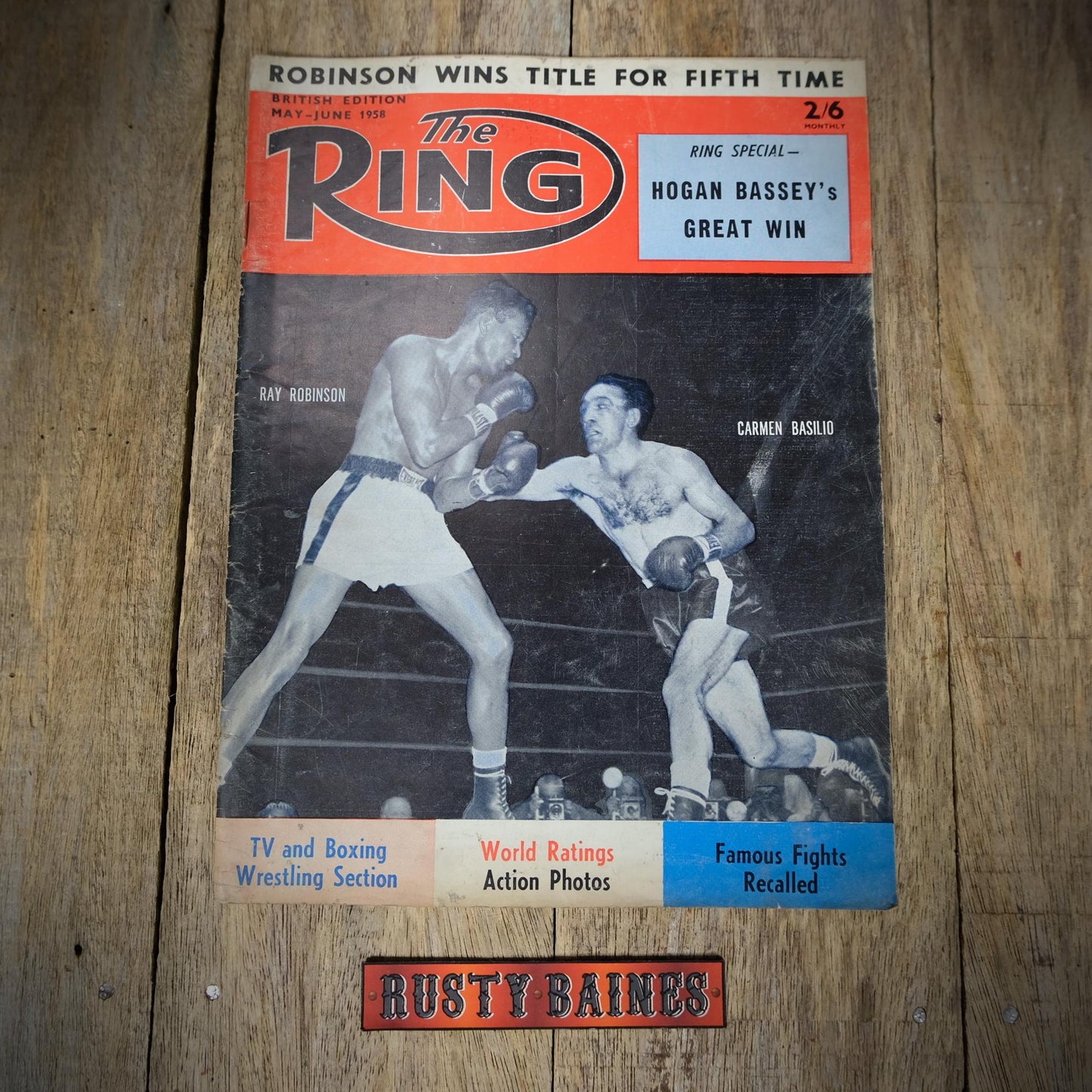 Vintage Boxing Magazine, The Ring May-June 1958, Ray Robinson, Francis Albertanti