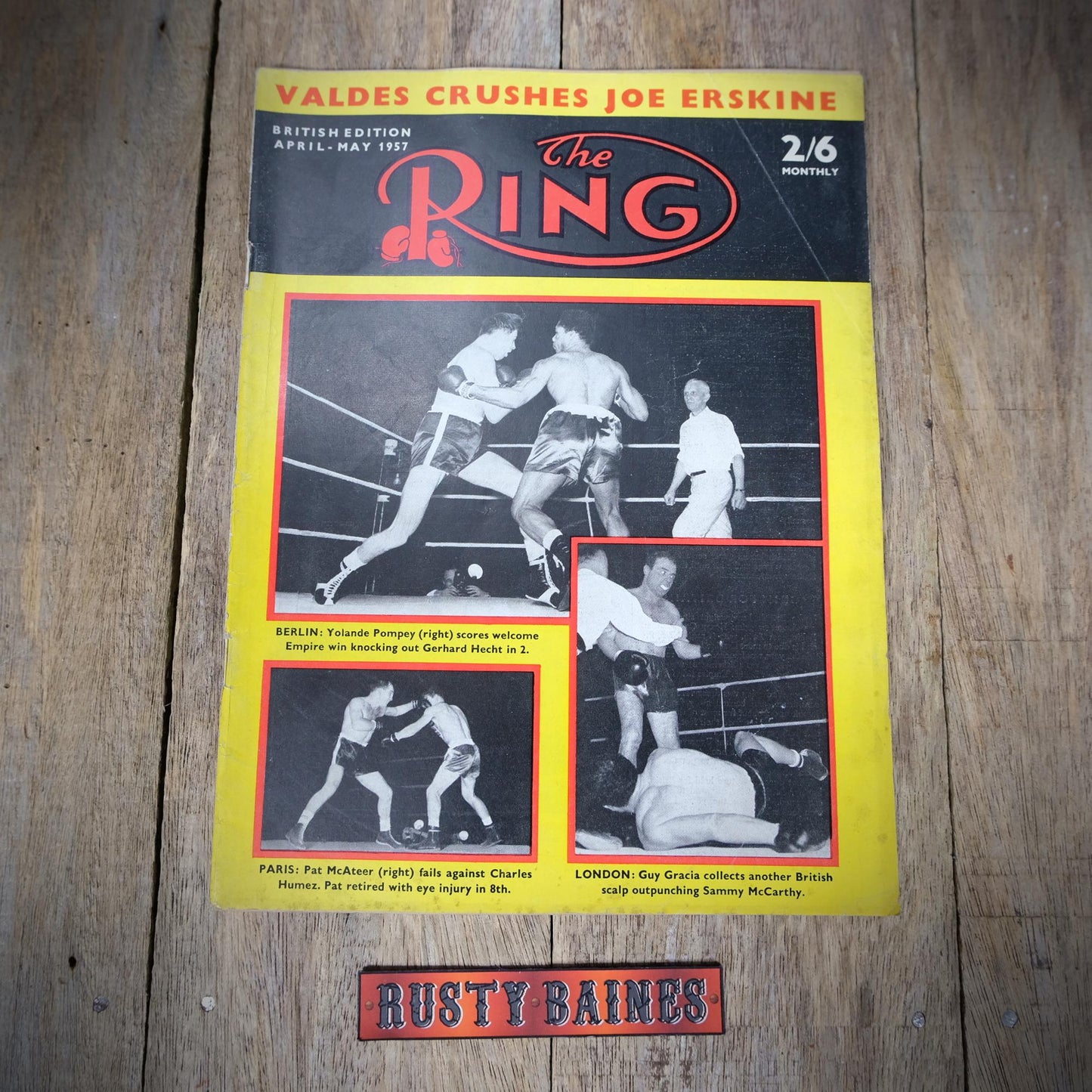 Vintage Boxing Magazine, The Ring April-May 1957, Eddie Machan