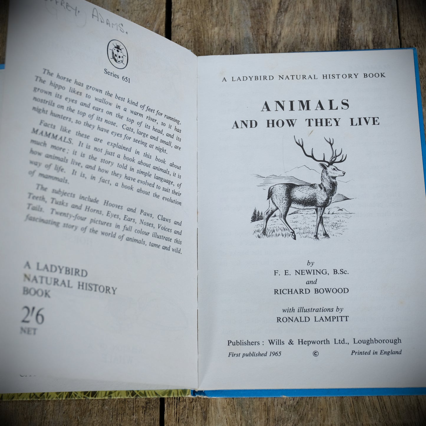 Vintage Ladybird Book, Natural History, Animals and How They Live, 2'6 Issue, Matt, Hardcover