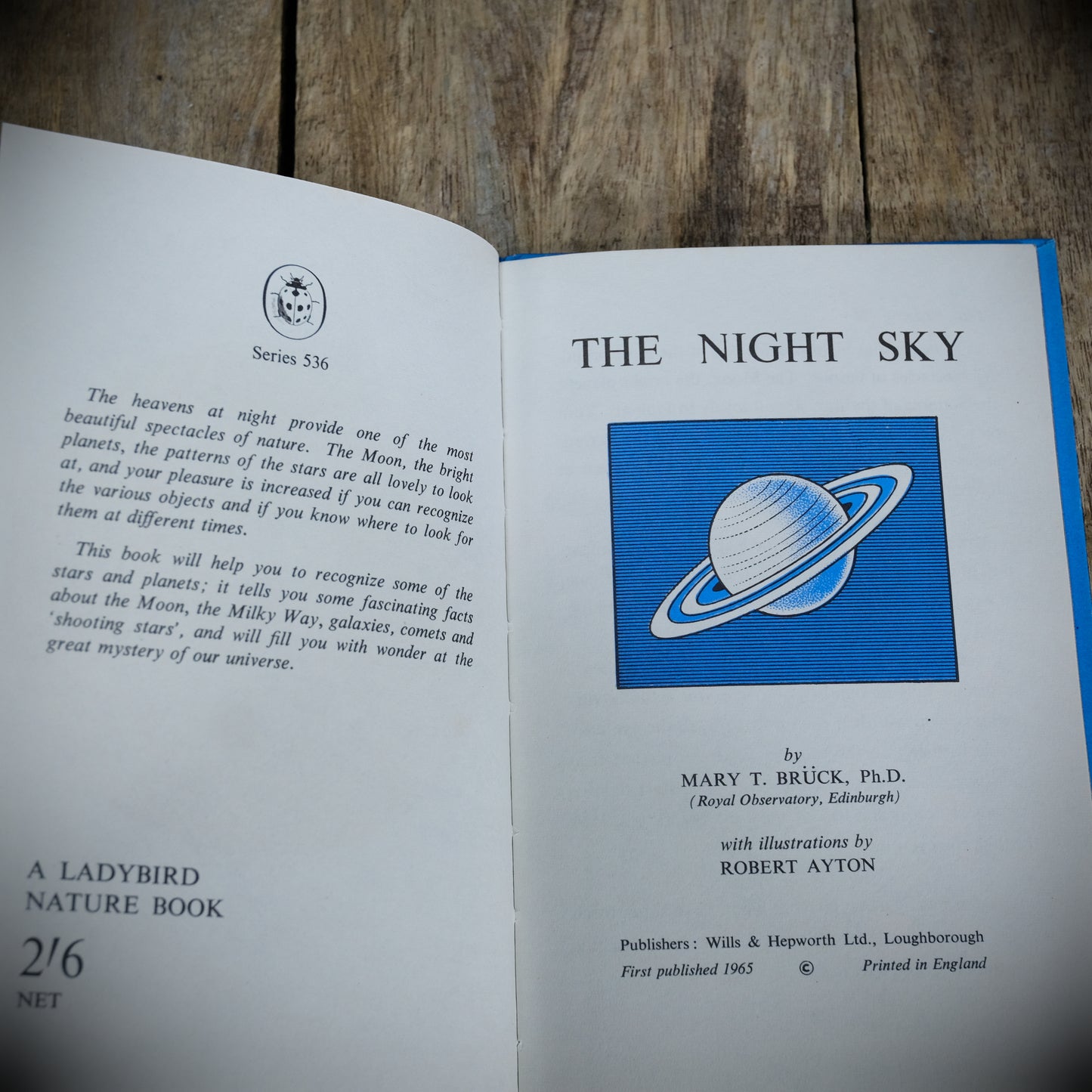 Vintage Ladybird Book, The Night Sky, Matt 2'6 Issue Hardcover, Astronomy