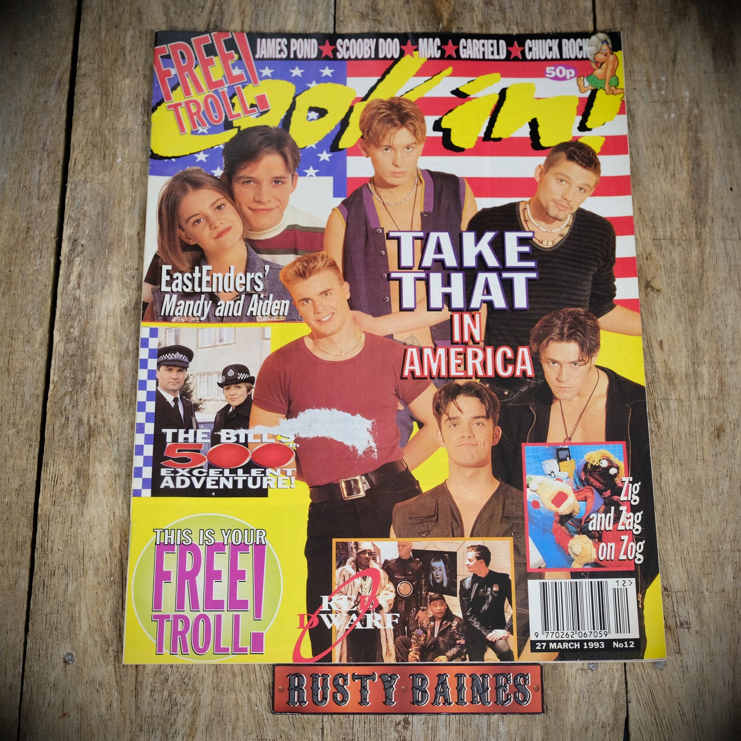 Retro Look-In Magazine 27th March 1993 Sean Maguire & Nicola Stapleton Poster, Take That