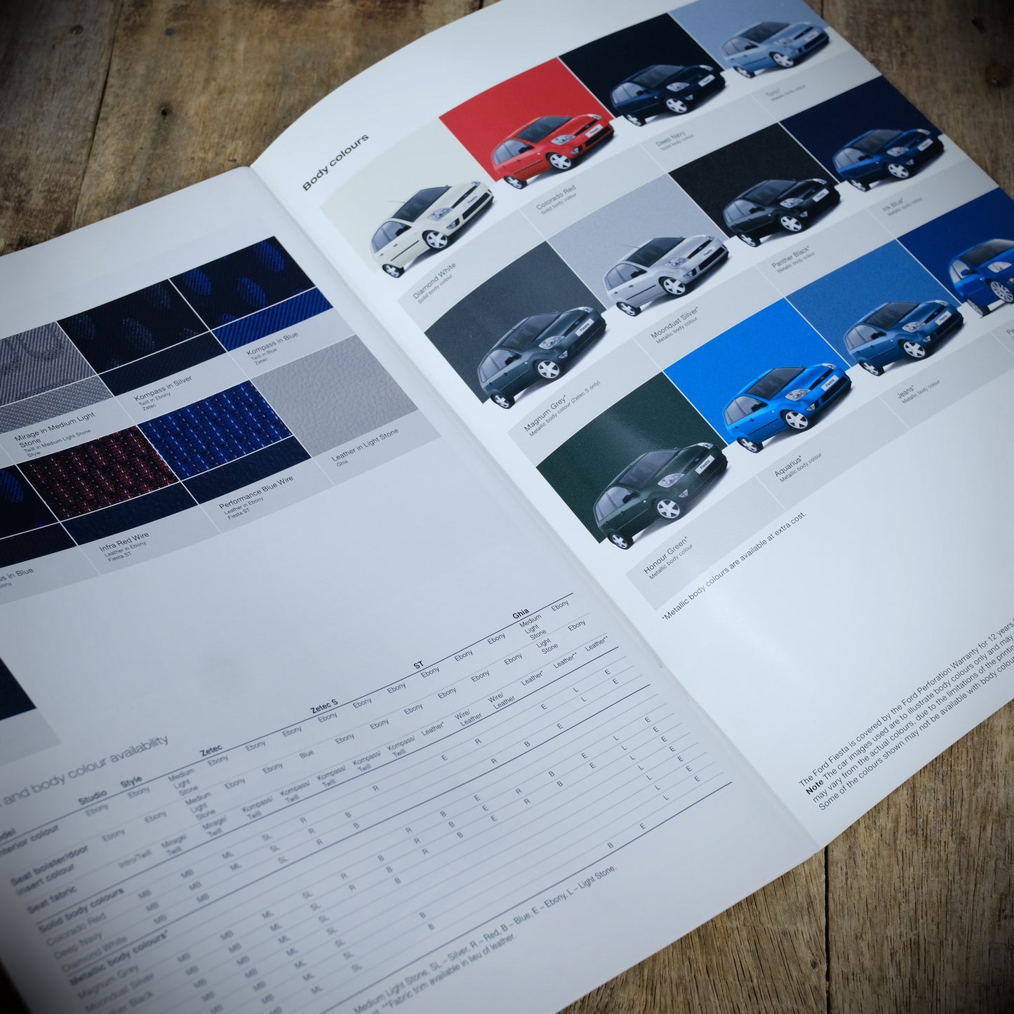 Car Sales Brochure Ford Fiesta 2005, ST, Ghia, Zetec S, Style Etc.