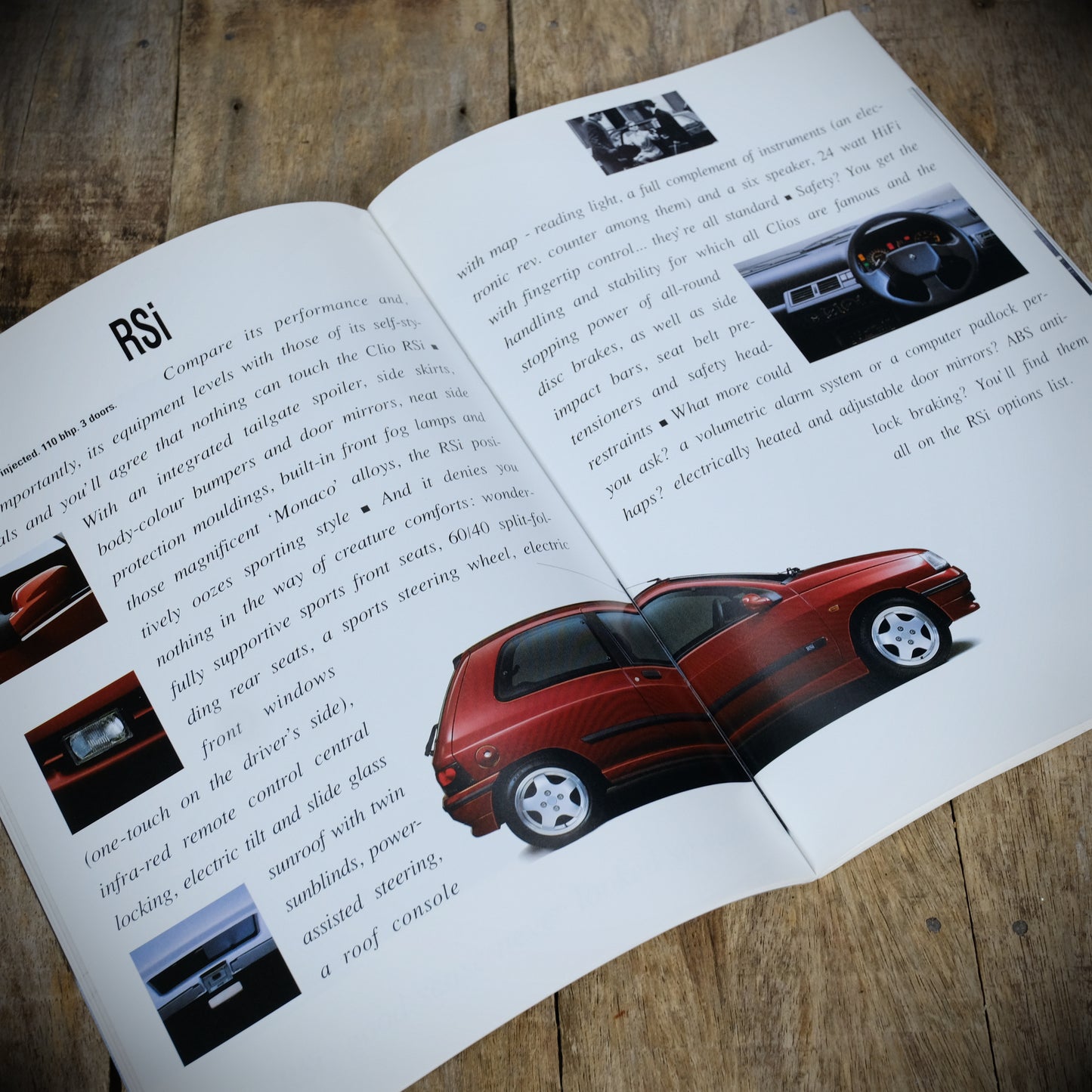 Car Sales Brochure Renault Clio, RL RN RT RSi 16V Baccara Plus Poster Style Version from 1991