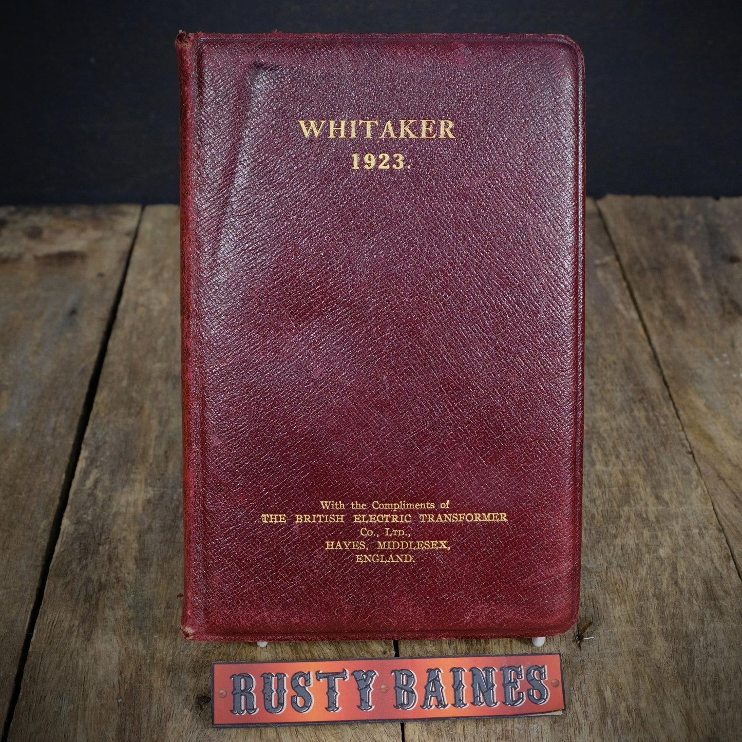 Whitaker's Almanac 1923, Luxury Leather Edition, British Electric Transformer Co