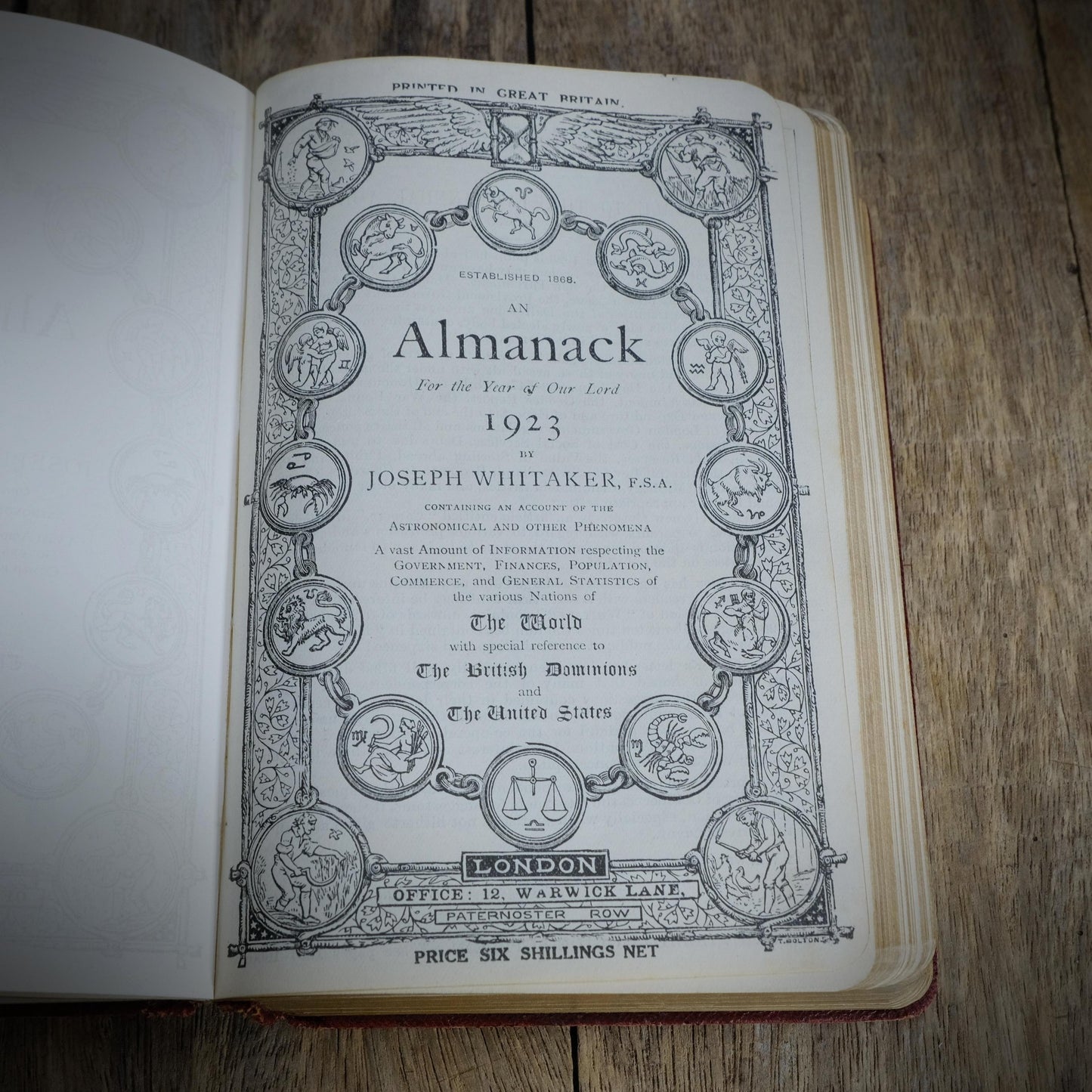 Whitaker's Almanac 1923, Luxury Leather Edition, British Electric Transformer Co