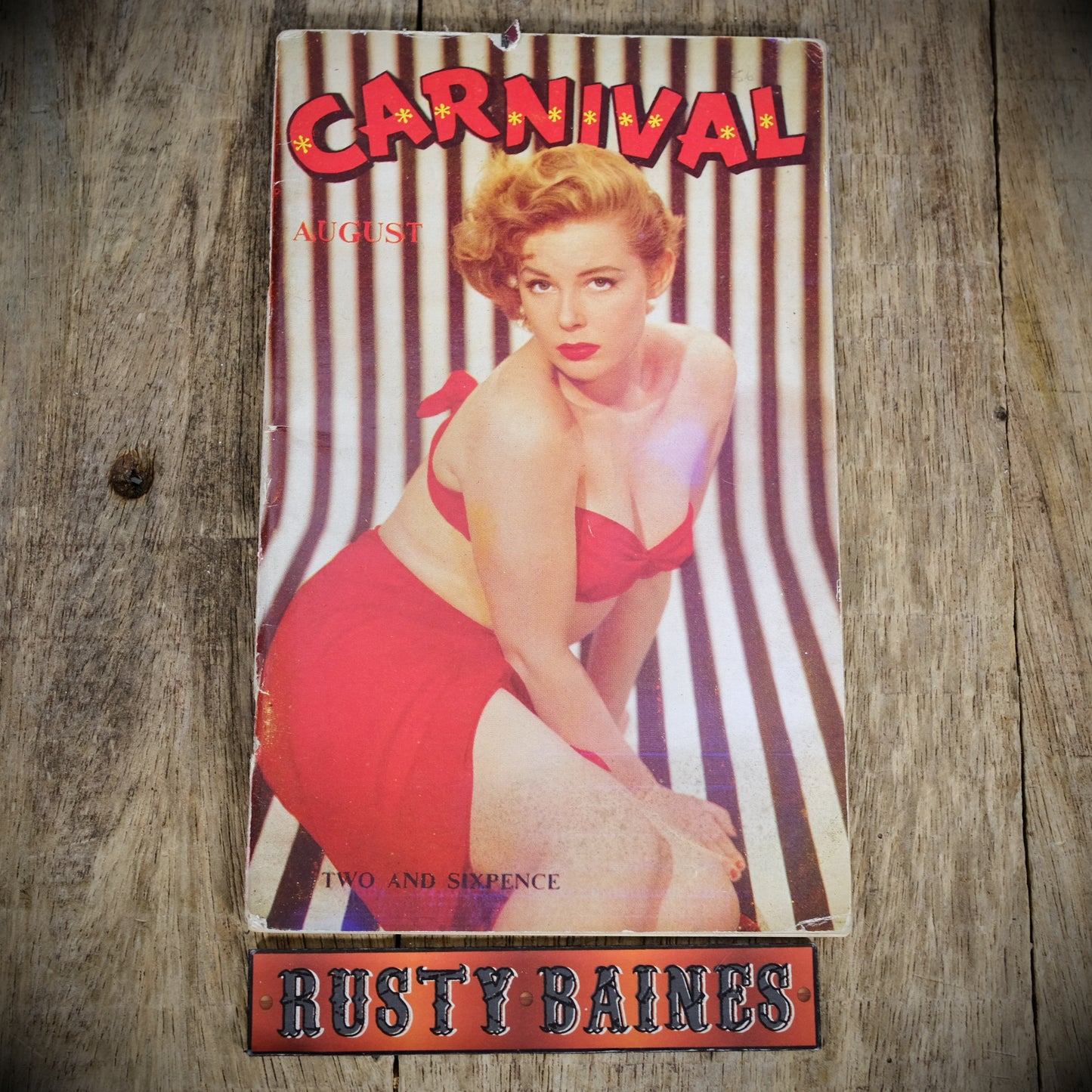 Carnival August 1956 Vol.2 No.8, Vintage Pocket Magazine, Pin-Up Lingerie Glamour, Russell, Lillian Brouse, Valerie WilliamsGay,
