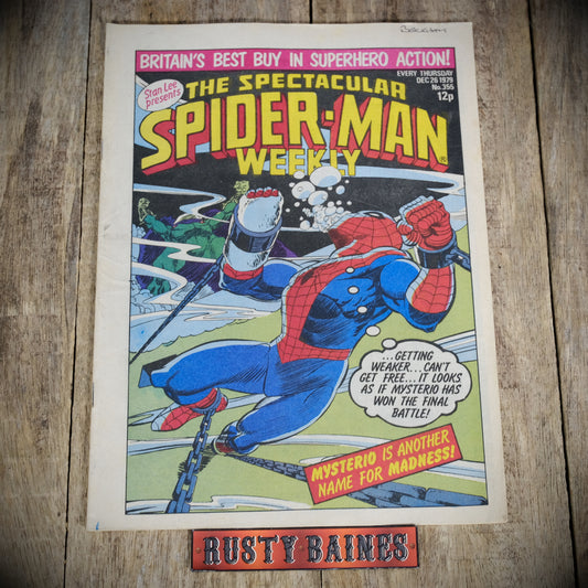 UK Marvel Comic, Spider-Man and Hulk Weekly 26 December 1979 #355