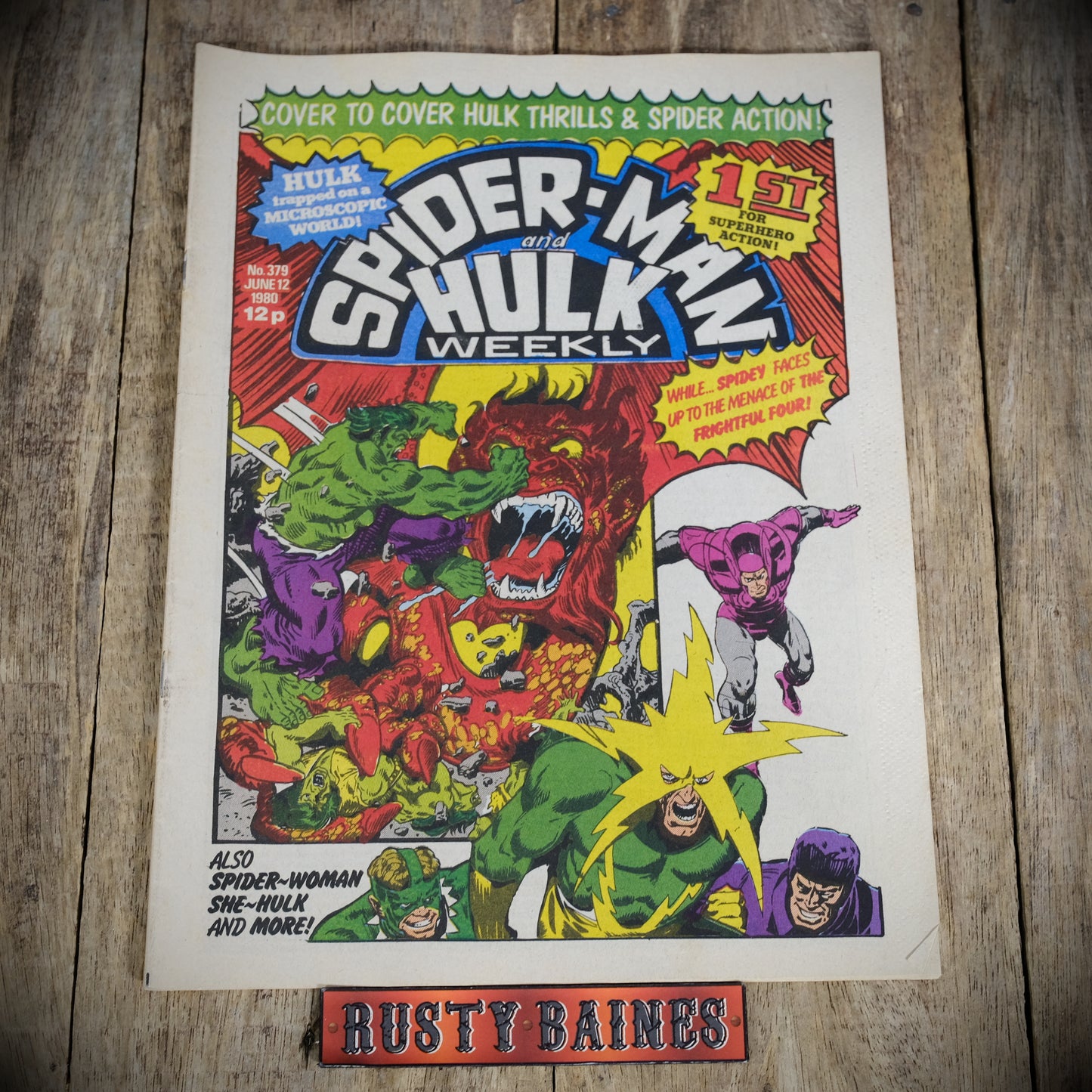 UK Marvel Comic, Spider-Man and Hulk Weekly 12 June 1980 #379