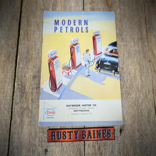 Vintage Petroleum Advertising Booklet, Modern Petrols, Esso, Daybrook Motor Co. of Nottingham